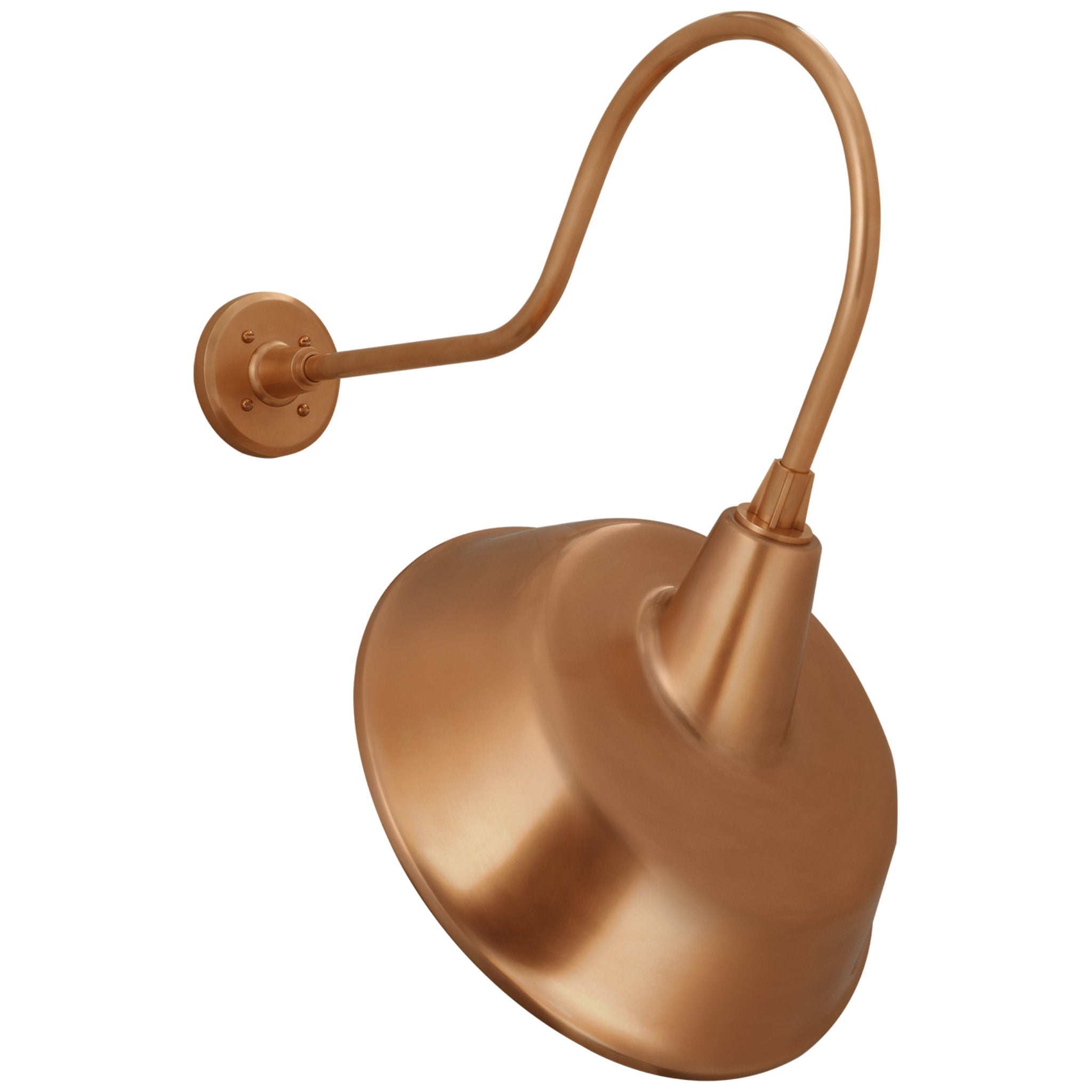 Thomas O'Brien Academy 26" Angled Flynn Barn Light in Soft Copper with 16" Tilted Bowers Shade Outdoor Lighting W16" x H26.75"