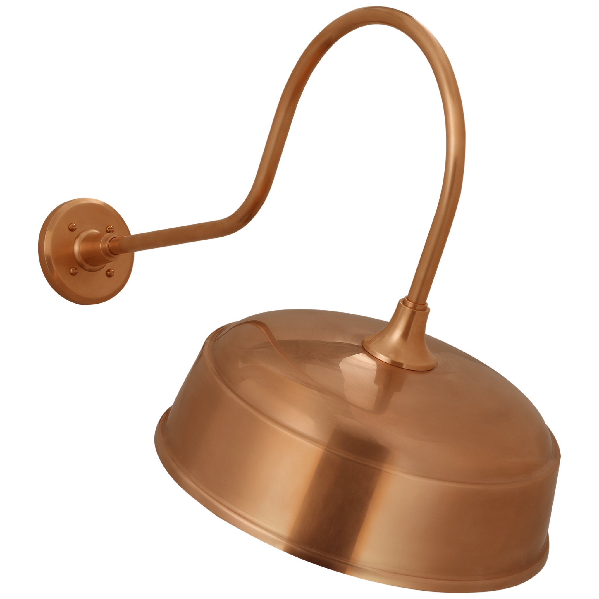 Thomas O'Brien Academy 26" Angled Flynn Barn Light in Soft Copper with 16" Rockhouse Shade Outdoor Lighting W16" x H22.75"