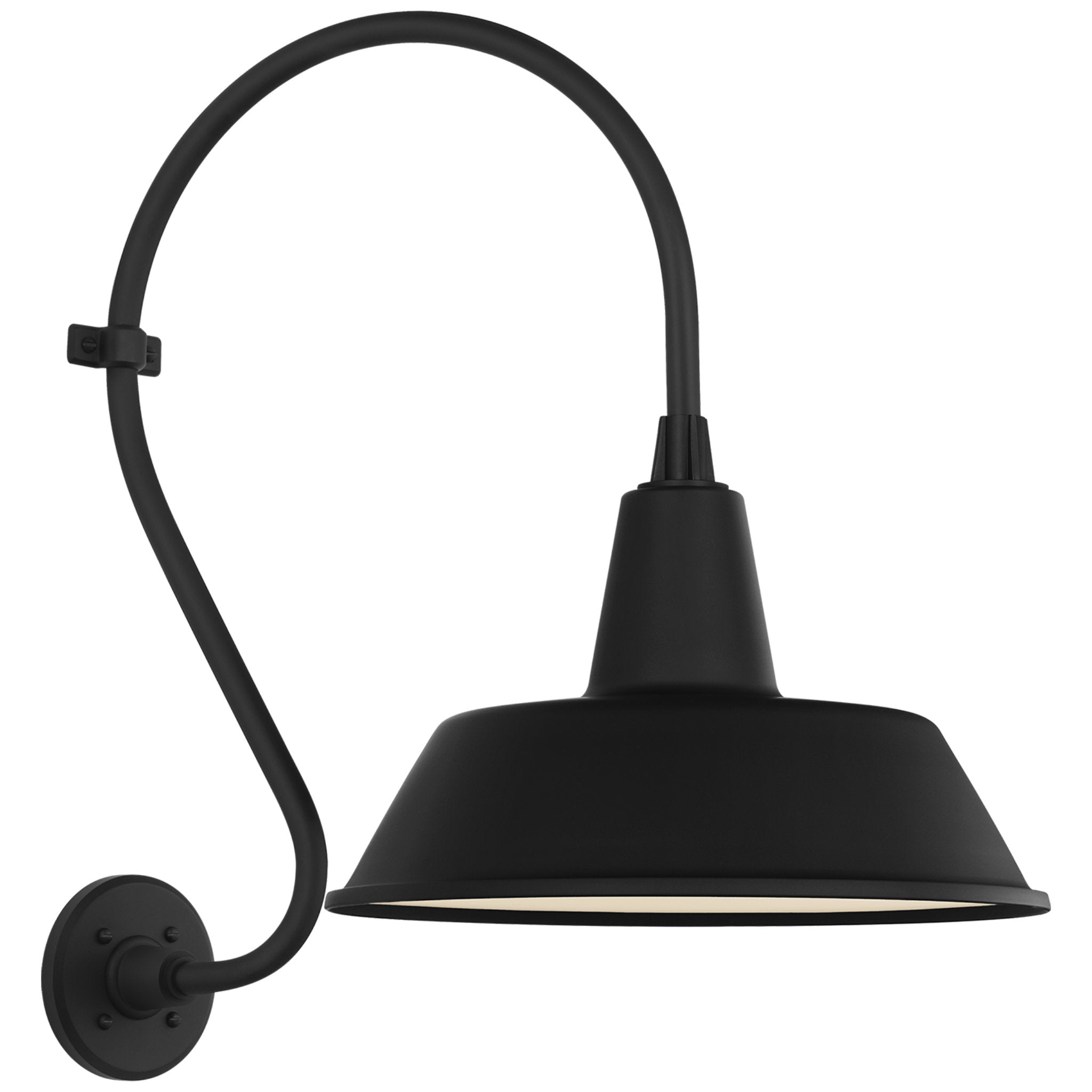 Thomas O'Brien Academy 15" Larrabee Barn Light in Matte Black with 16" Bowers Shade Outdoor Lighting W16" x H24"