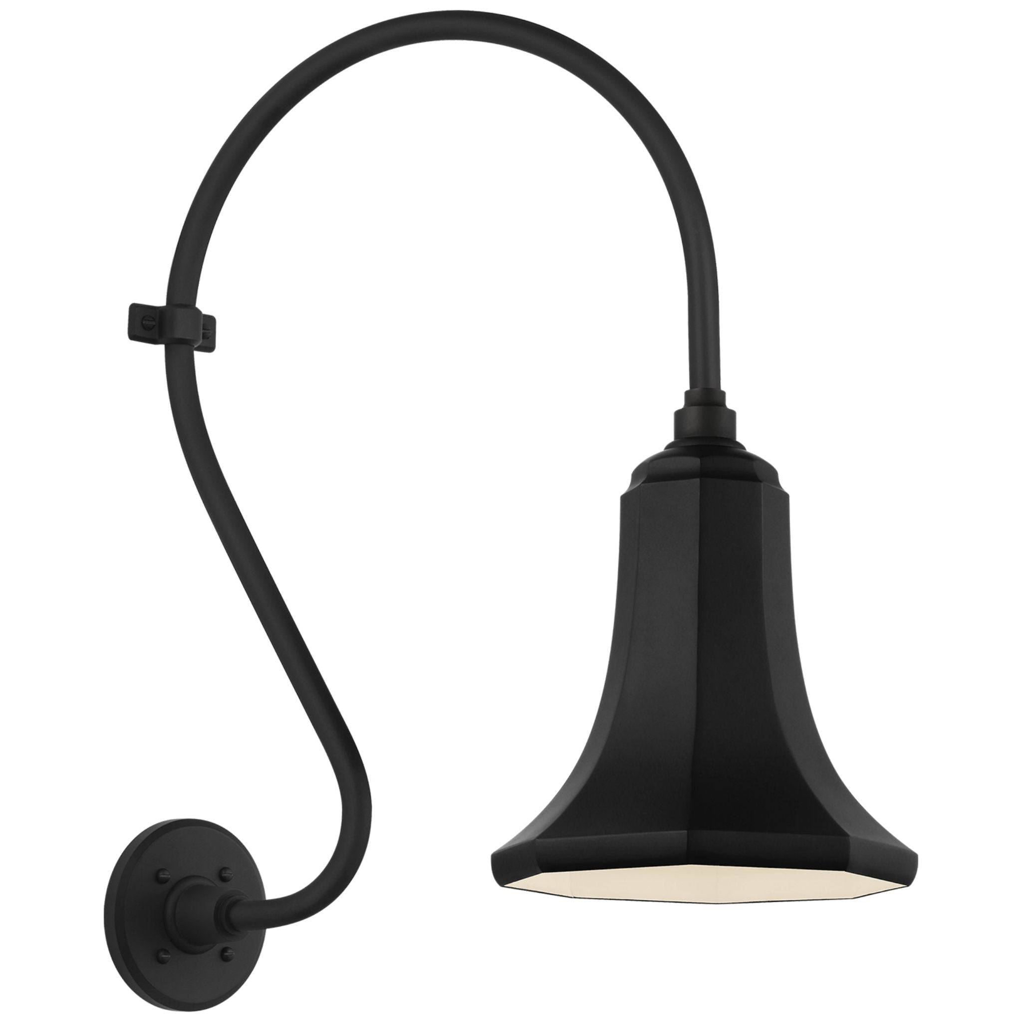 Thomas O'Brien Academy 15" Larrabee Barn Light in Matte Black with 9.25" Savannah Shade Outdoor Lighting W9.25" x H24"