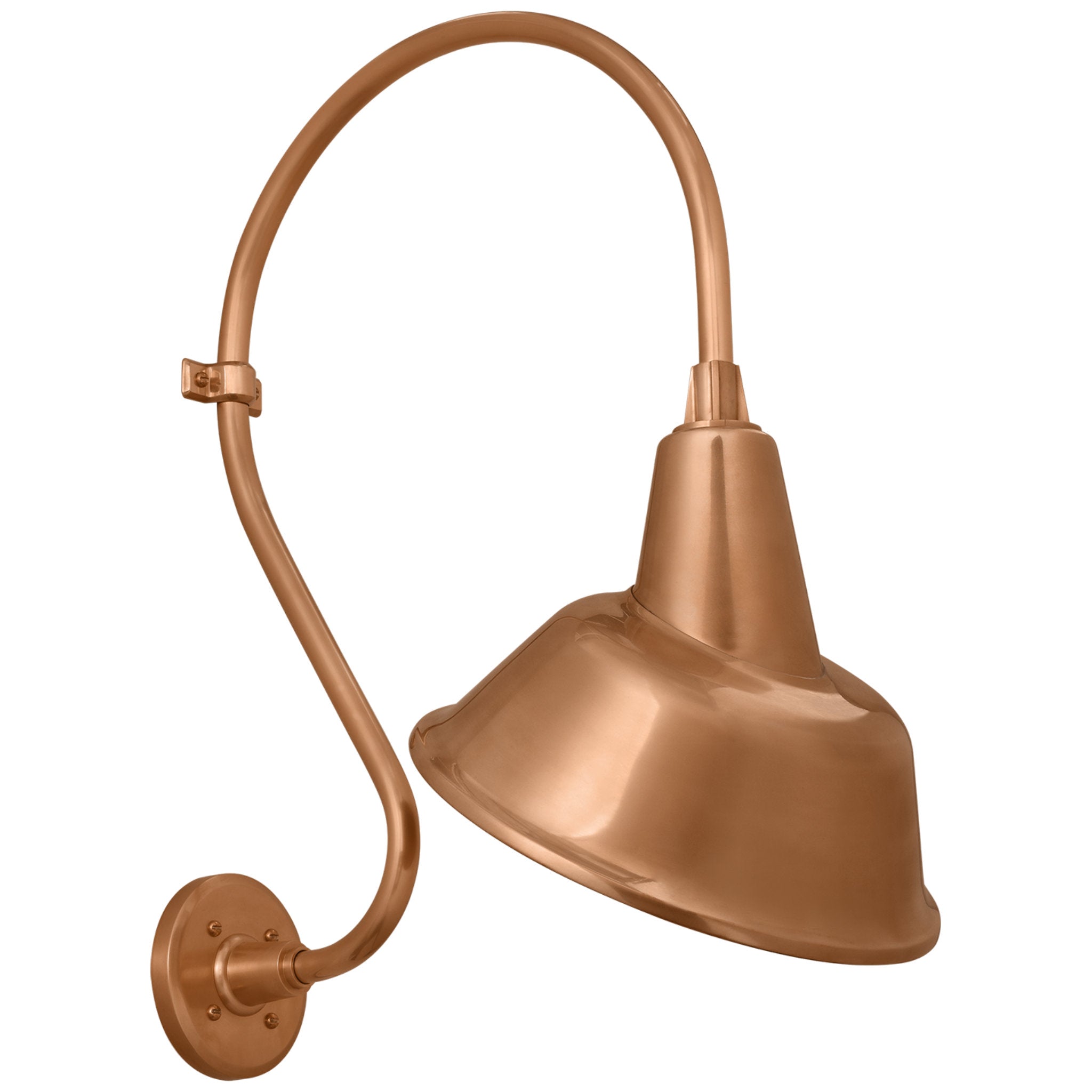 Thomas O'Brien Academy 15" Larrabee Barn Light in Soft Copper with 12.5" Tilted Bowers Shade Outdoor Lighting W12.5" x H24"