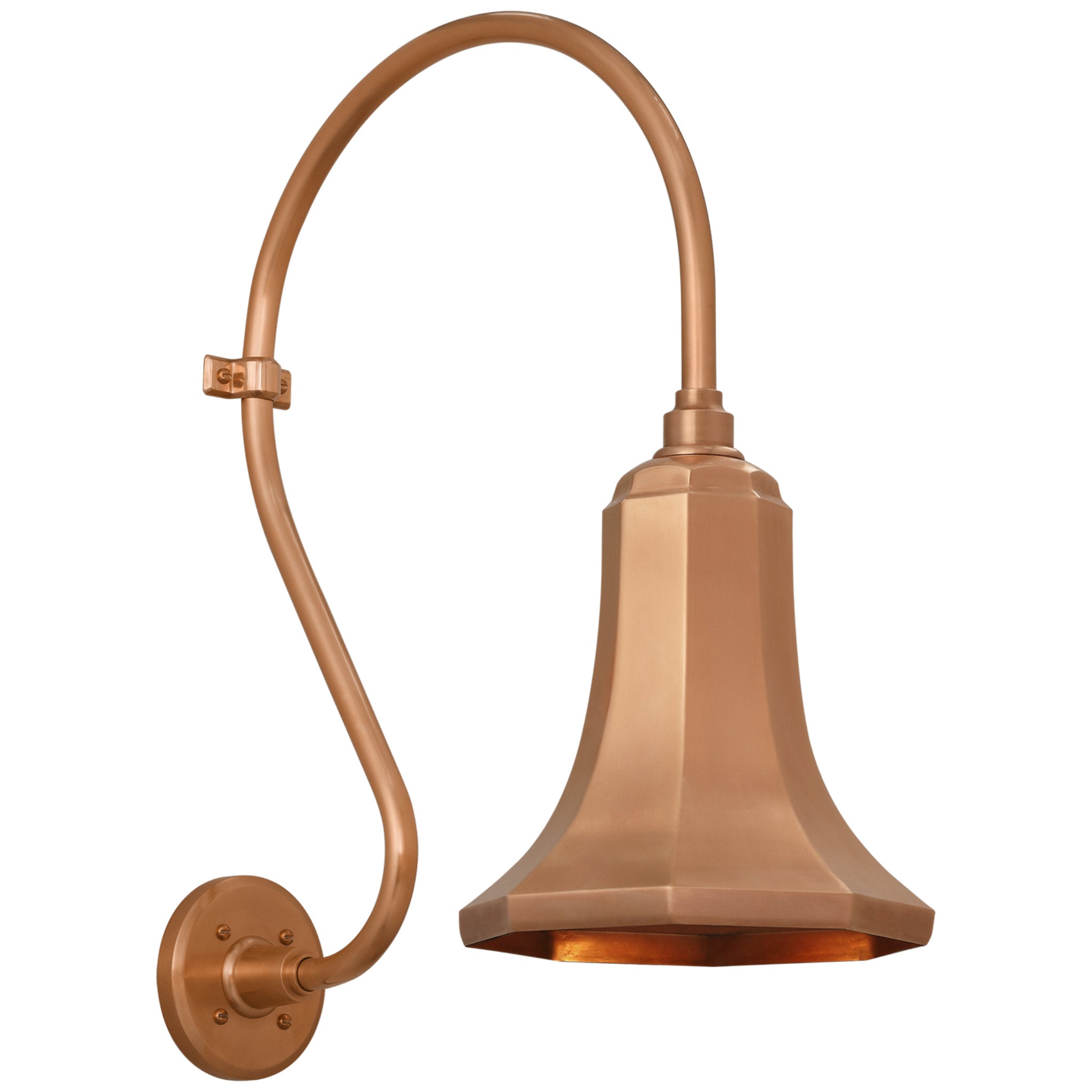 Thomas O'Brien Academy 15" Larrabee Barn Light in Soft Copper with 9.25" Savannah Shade Outdoor Lighting W9.25" x H24"