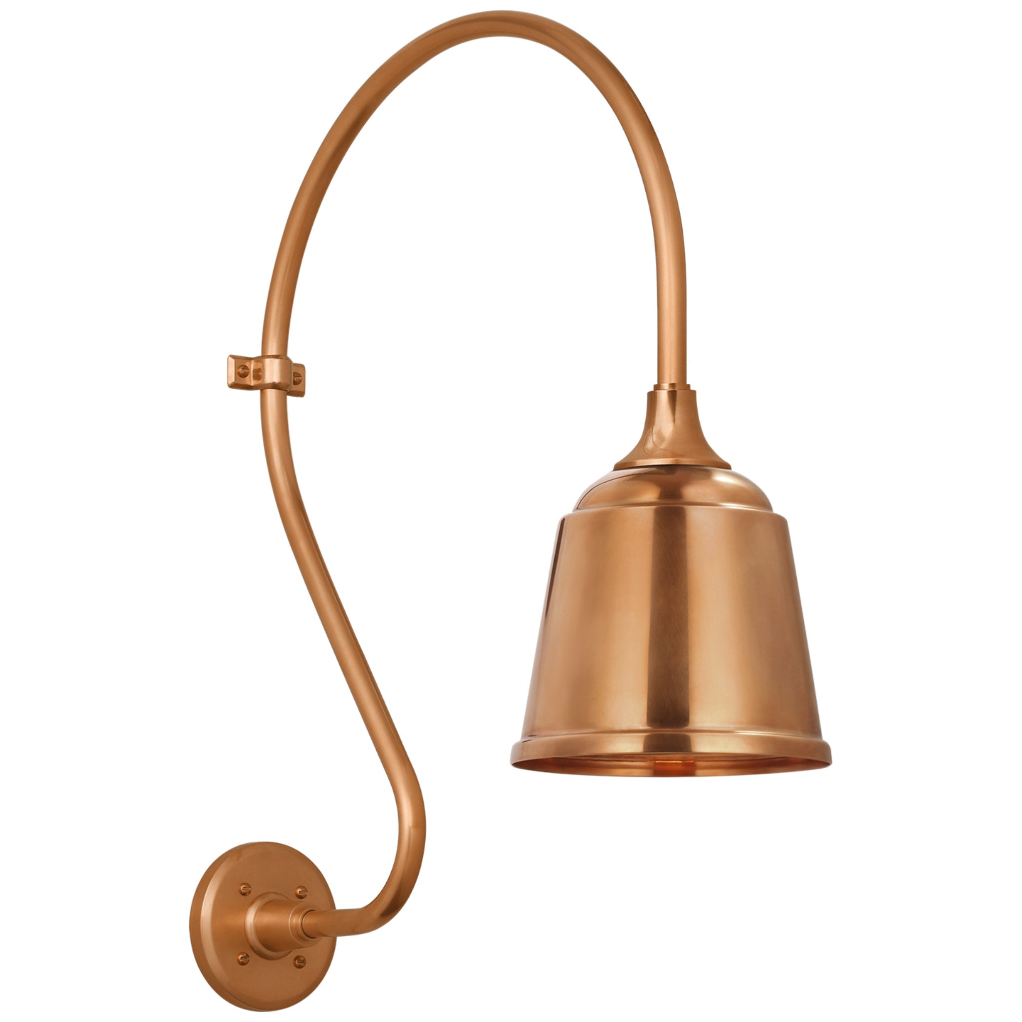 Thomas O'Brien Academy 18" Larrabee Barn Light in Soft Copper with 8" Rockhouse Shade Outdoor Lighting W8" x H27"