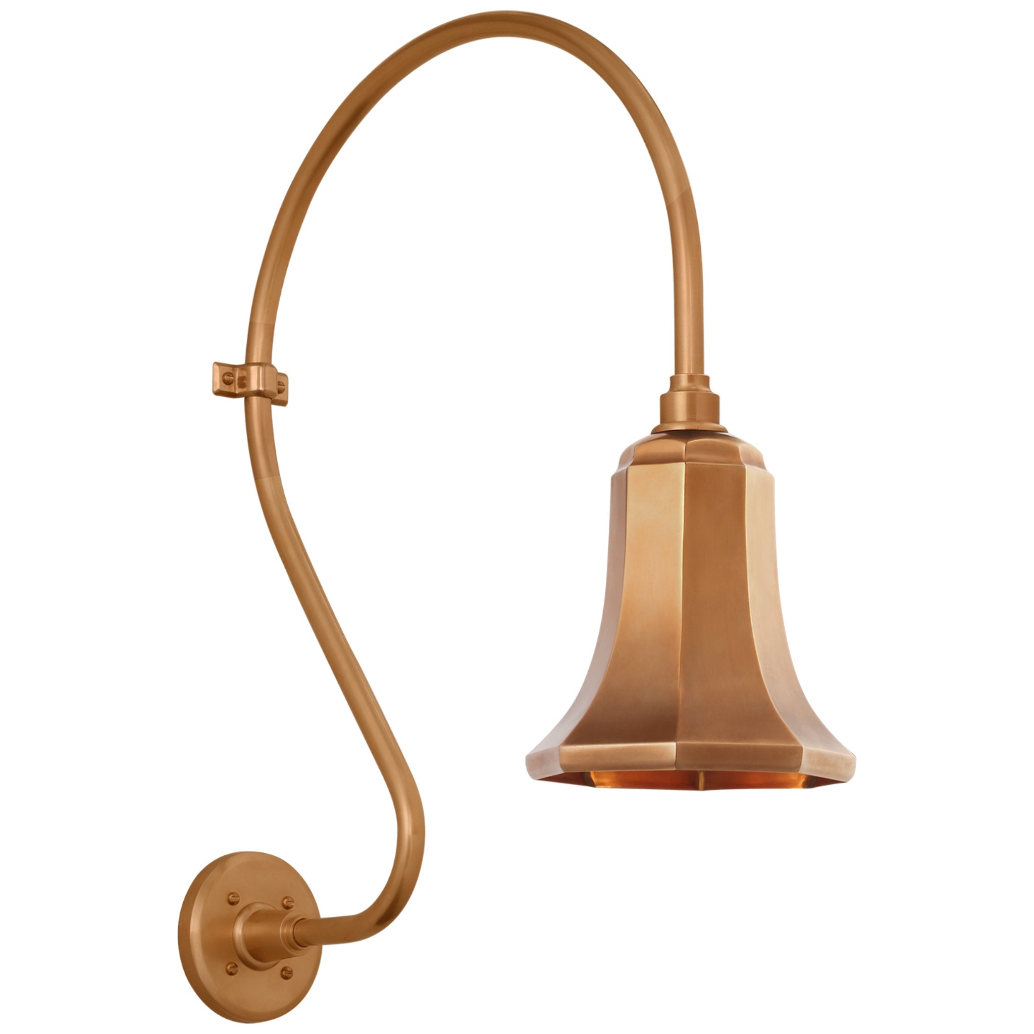 Thomas O'Brien Academy 18" Larrabee Barn Light in Soft Copper with 7.5" Savannah Shade Outdoor Lighting W7.5" x H27"