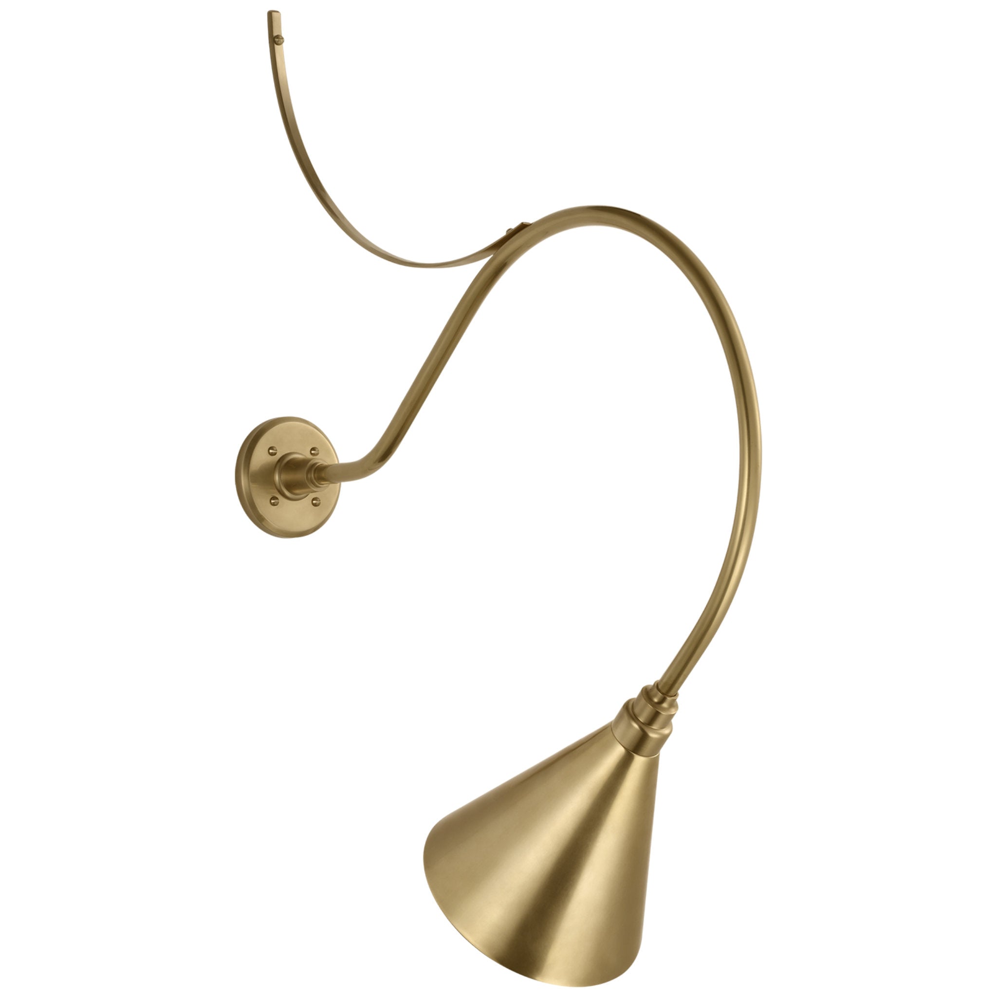 Thomas O'Brien Academy 26.5" Anchored Larrabee Barn Light in Hand-Rubbed Antique Brass with 9" Conical Savannah Shade Outdoor Lighting W9" x H37"