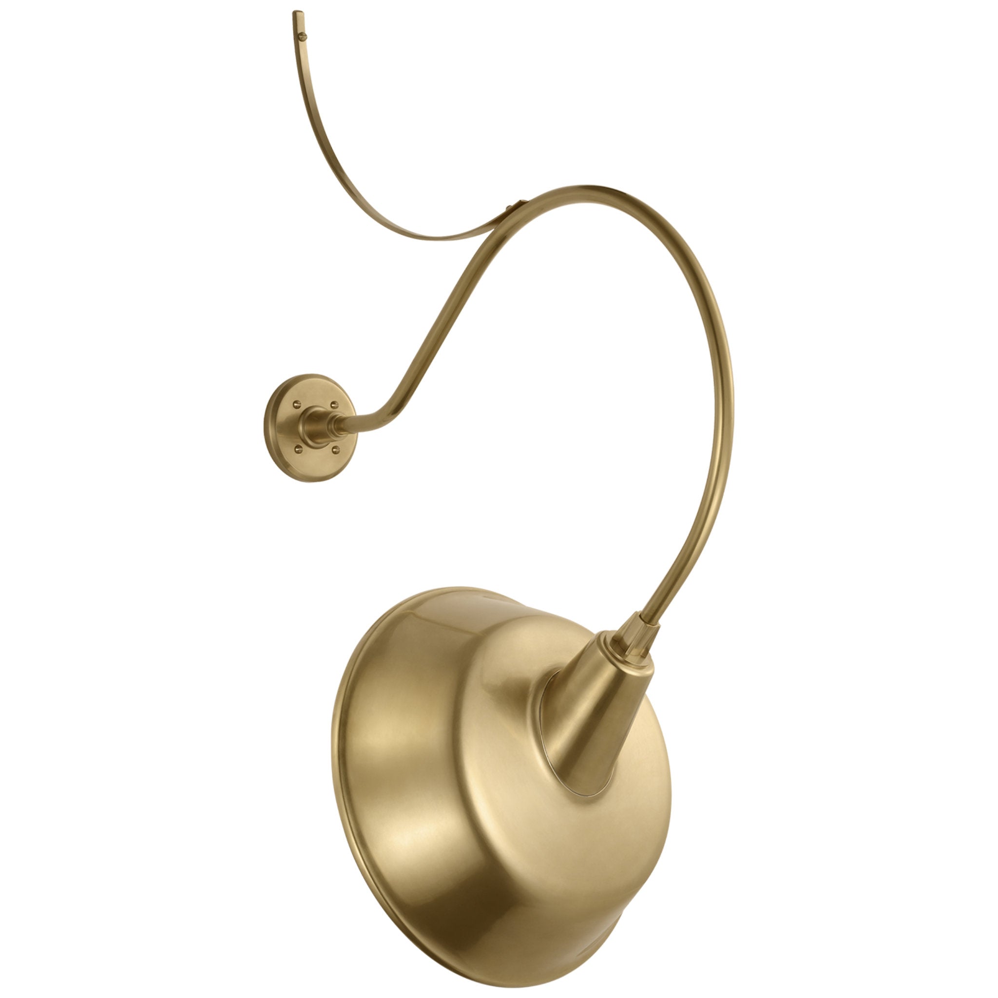 Thomas O'Brien Academy 26.5" Anchored Larrabee Barn Light in Hand-Rubbed Antique Brass with 16" Tilted Bowers Shade Outdoor Lighting W16" x H40"