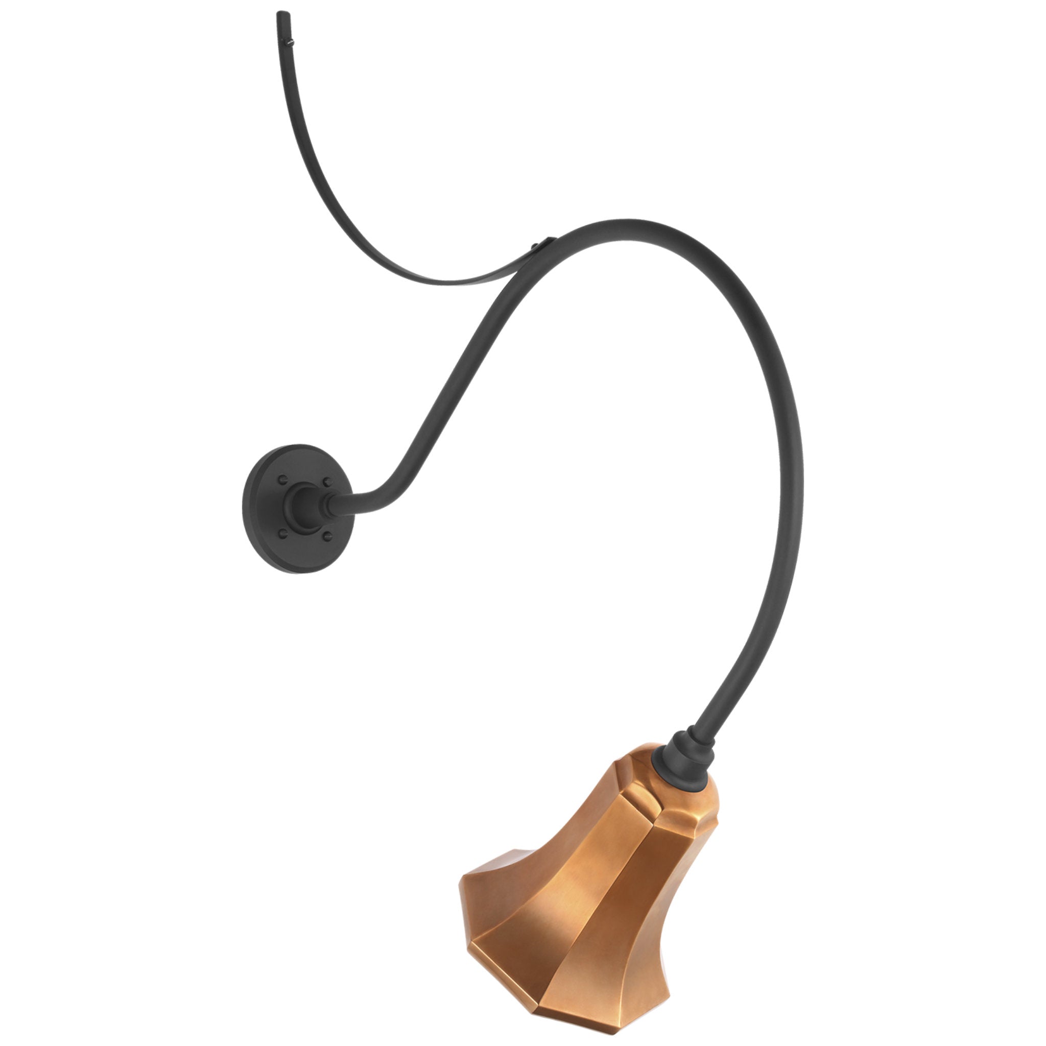 Thomas O'Brien Academy 26.5" Anchored Larrabee Barn Light in Matte Black with 7.5" Soft Copper Savannah Shade Outdoor Lighting W7.5" x H35.75"