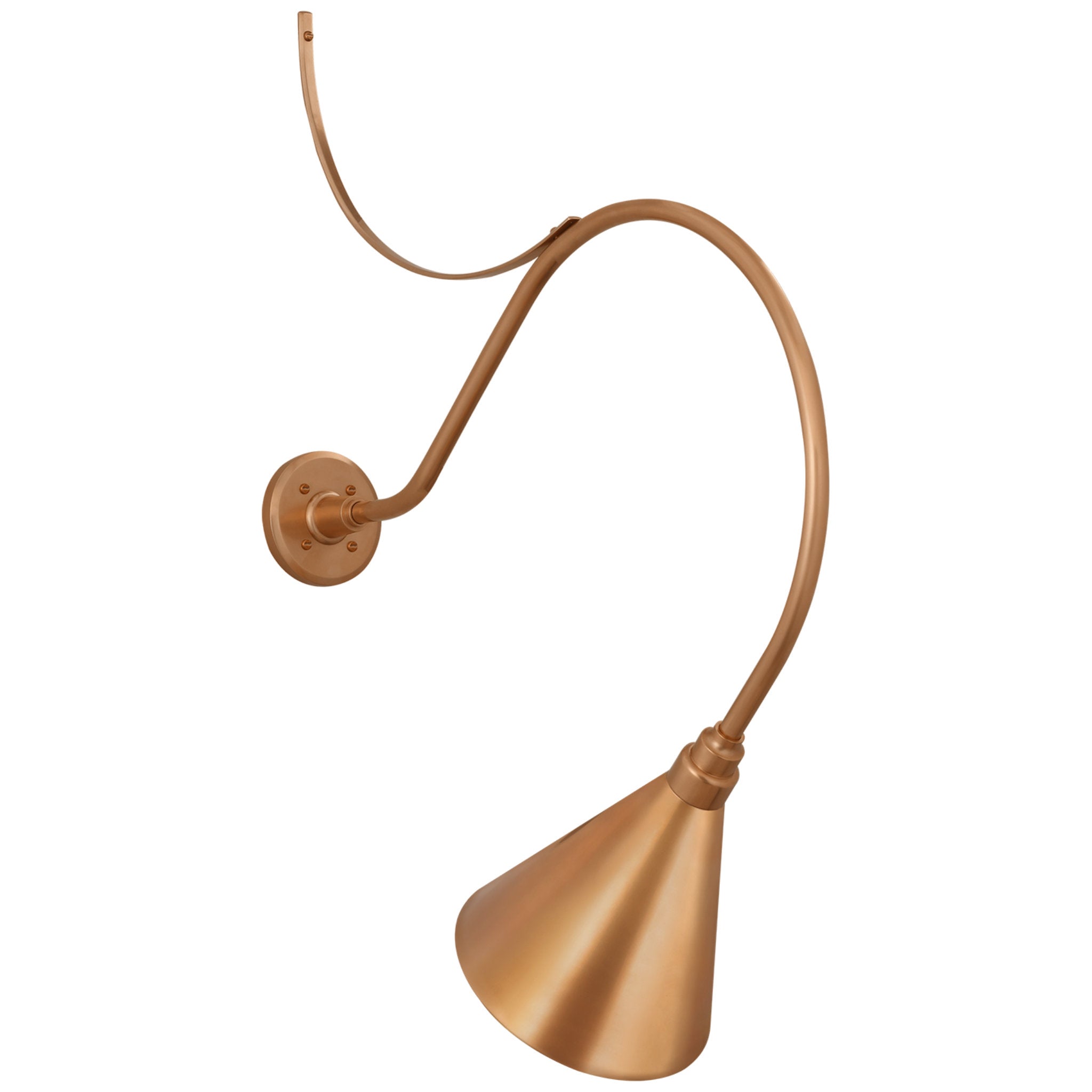 Thomas O'Brien Academy 26.5" Anchored Larrabee Barn Light in Soft Copper with 9" Conical Savannah Shade Outdoor Lighting W9" x H37"
