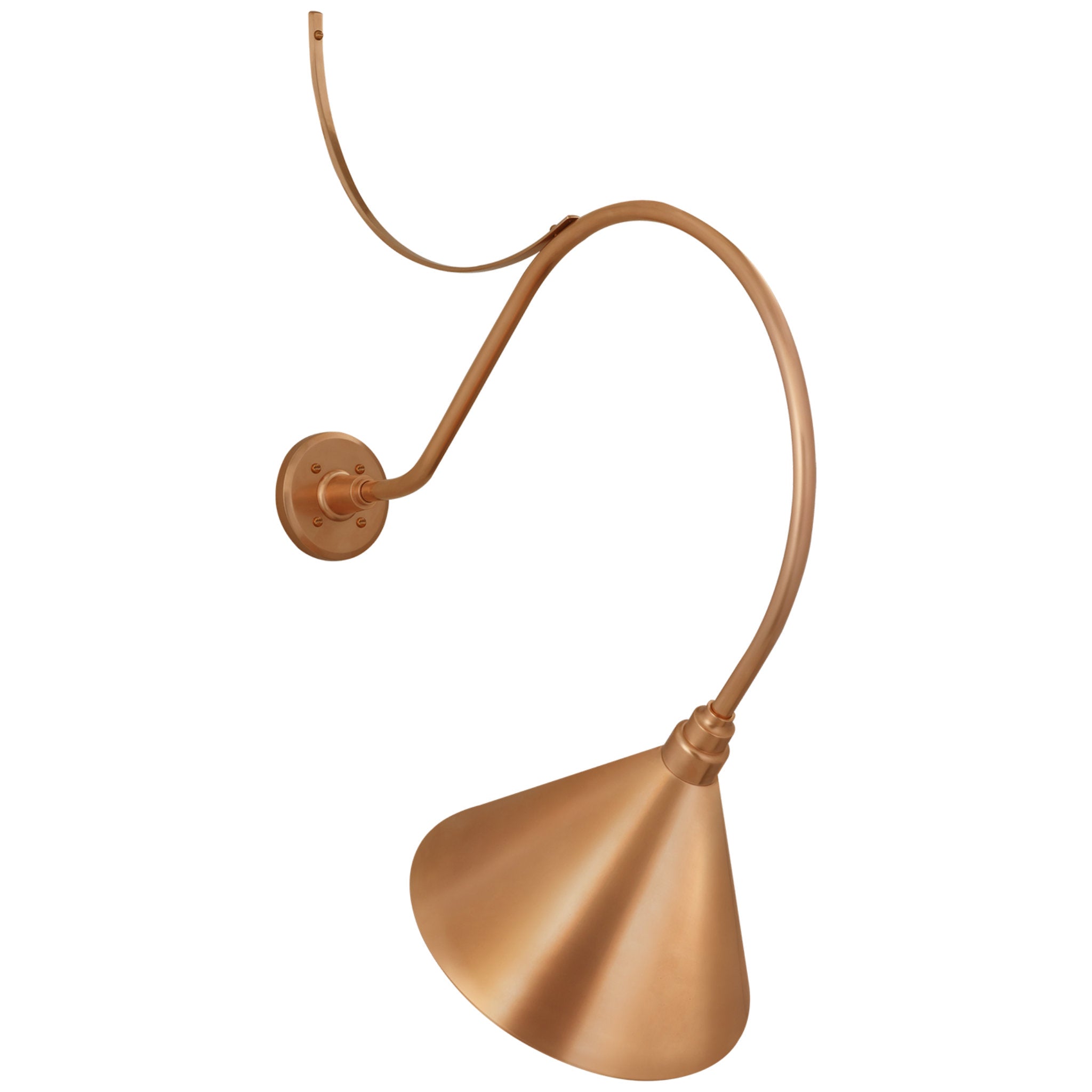 Thomas O'Brien Academy 26.5" Anchored Larrabee Barn Light in Soft Copper with 12.5" Conical Savannah Shade Outdoor Lighting W12.5" x H38.25"
