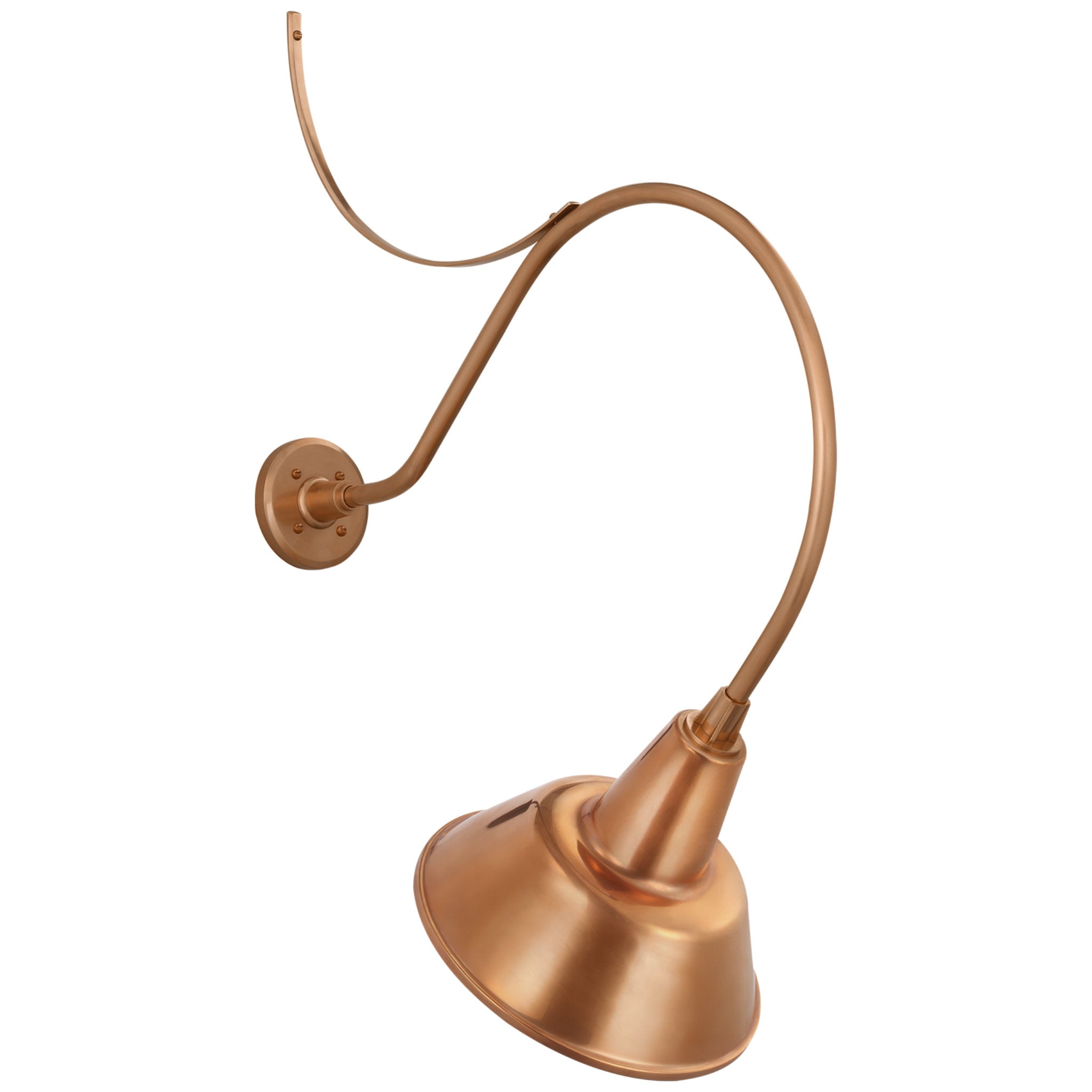 Thomas O'Brien Academy 26.5" Anchored Larrabee Barn Light in Soft Copper with 12.5" Bowers Shade Outdoor Lighting W12.5" x H38.25"
