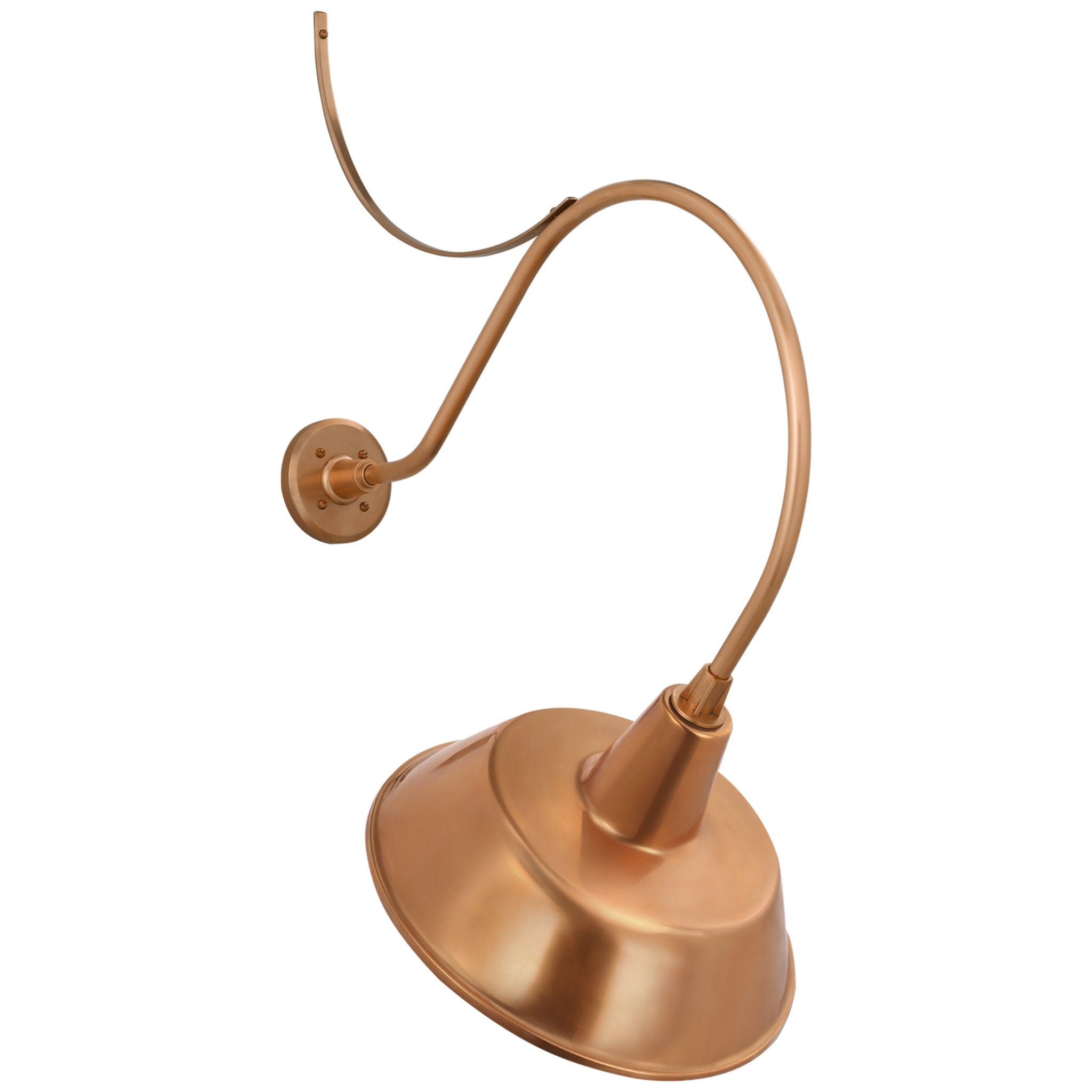 Thomas O'Brien Academy 26.5" Anchored Larrabee Barn Light in Soft Copper with 16" Bowers Shade Outdoor Lighting W16" x H39.5"
