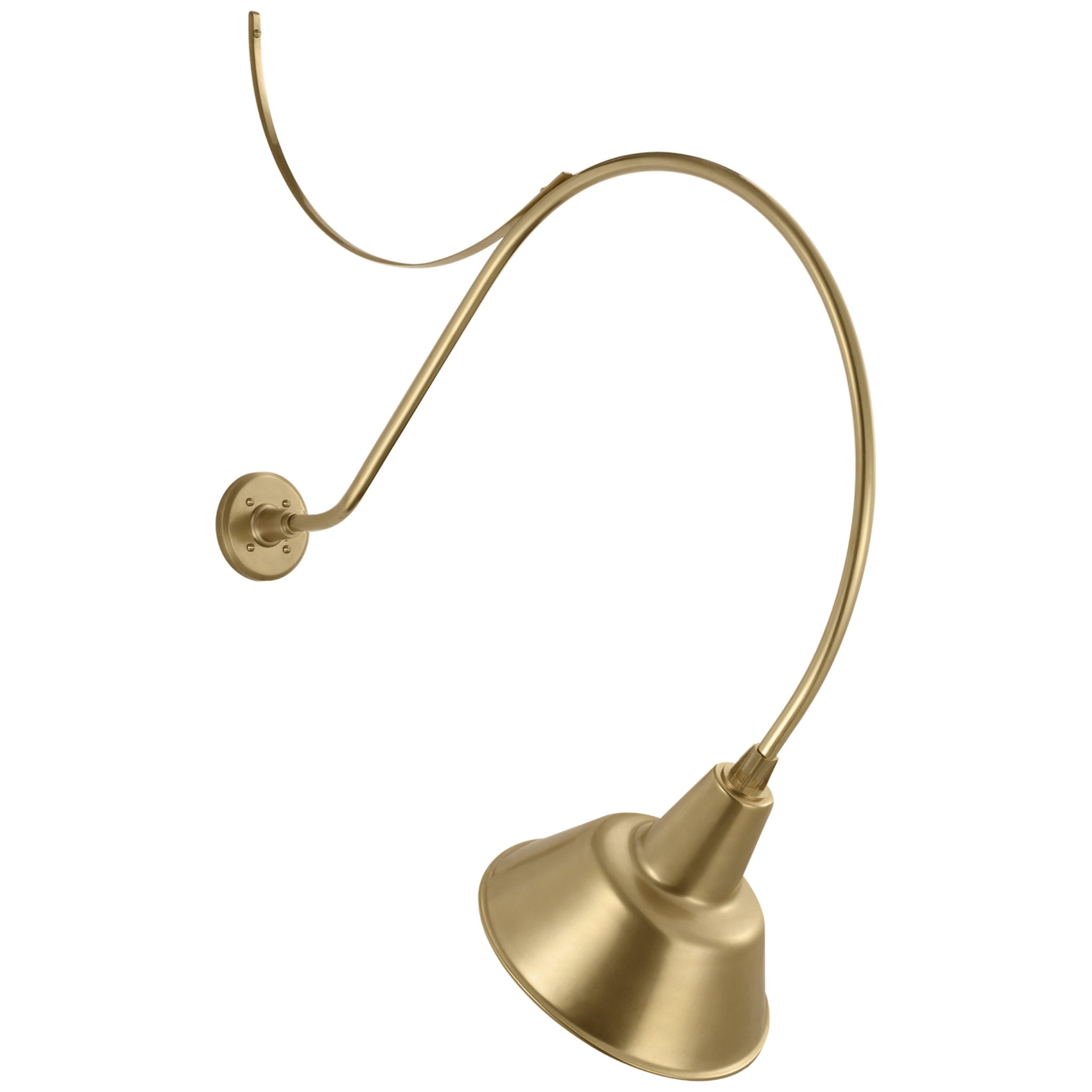 Thomas O'Brien Academy 36" Anchored Larrabee Barn Light in Hand-Rubbed Antique Brass with 12.5" Bowers Shade Outdoor Lighting W12.5" x H44.75"