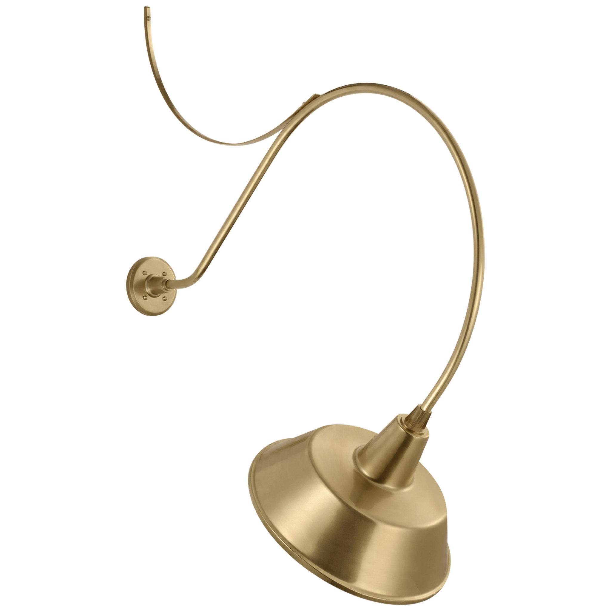 Thomas O'Brien Academy 36" Anchored Larrabee Barn Light in Hand-Rubbed Antique Brass with 16" Bowers Shade Outdoor Lighting W16" x H45.75"