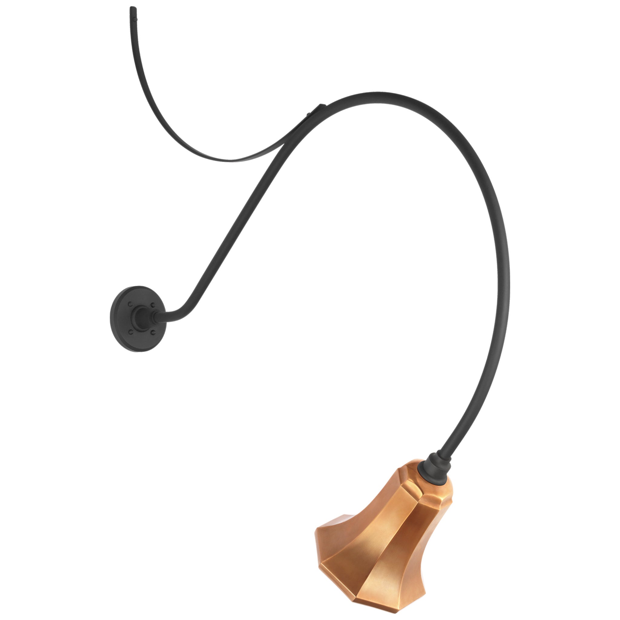 Thomas O'Brien Academy 36" Anchored Larrabee Barn Light in Matte Black with 7.5" Soft Copper Savannah Shade Outdoor Lighting W7.5" x H42.25"