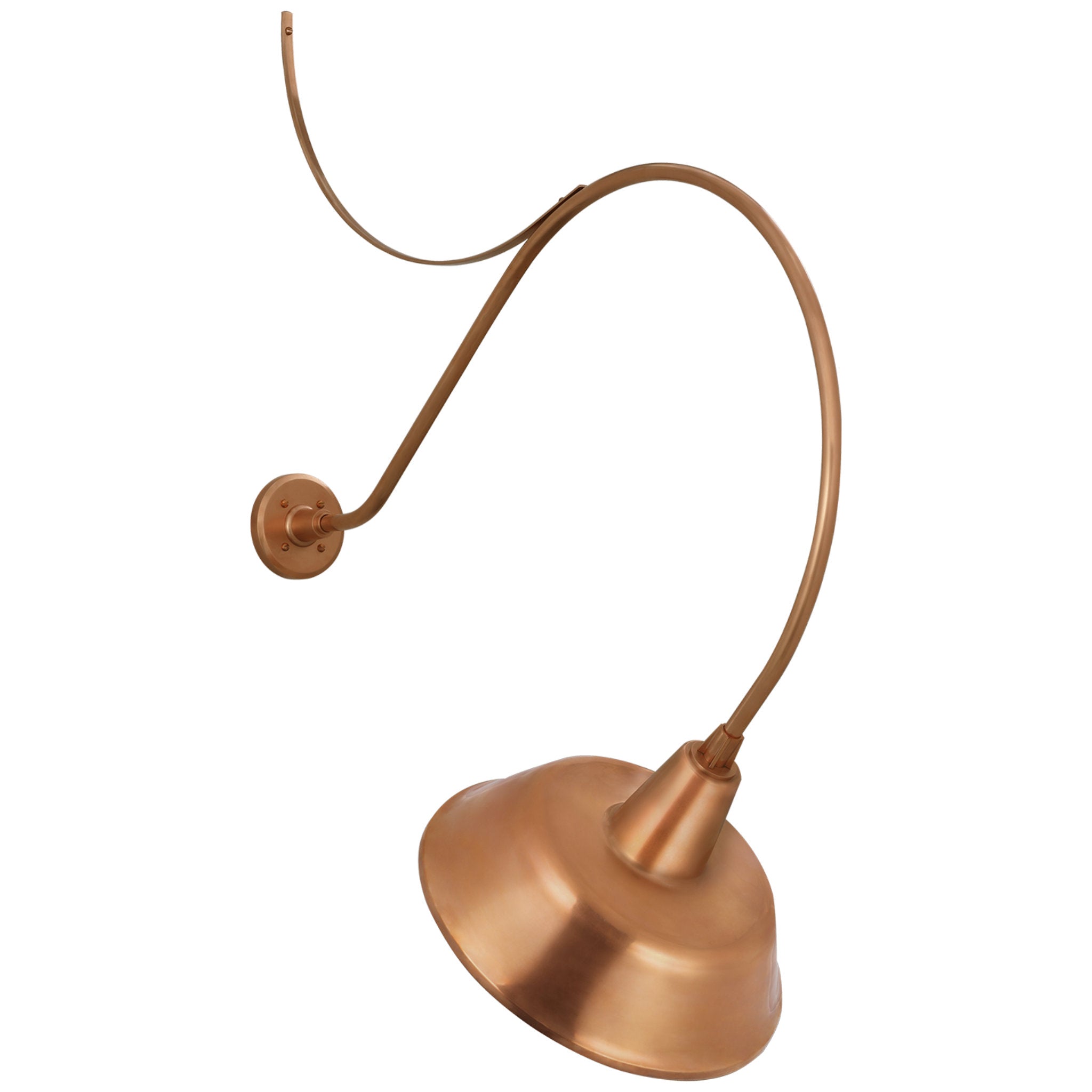 Thomas O'Brien Academy 36" Anchored Larrabee Barn Light in Soft Copper with 16" Bowers Shade Outdoor Lighting W16" x H45.75"