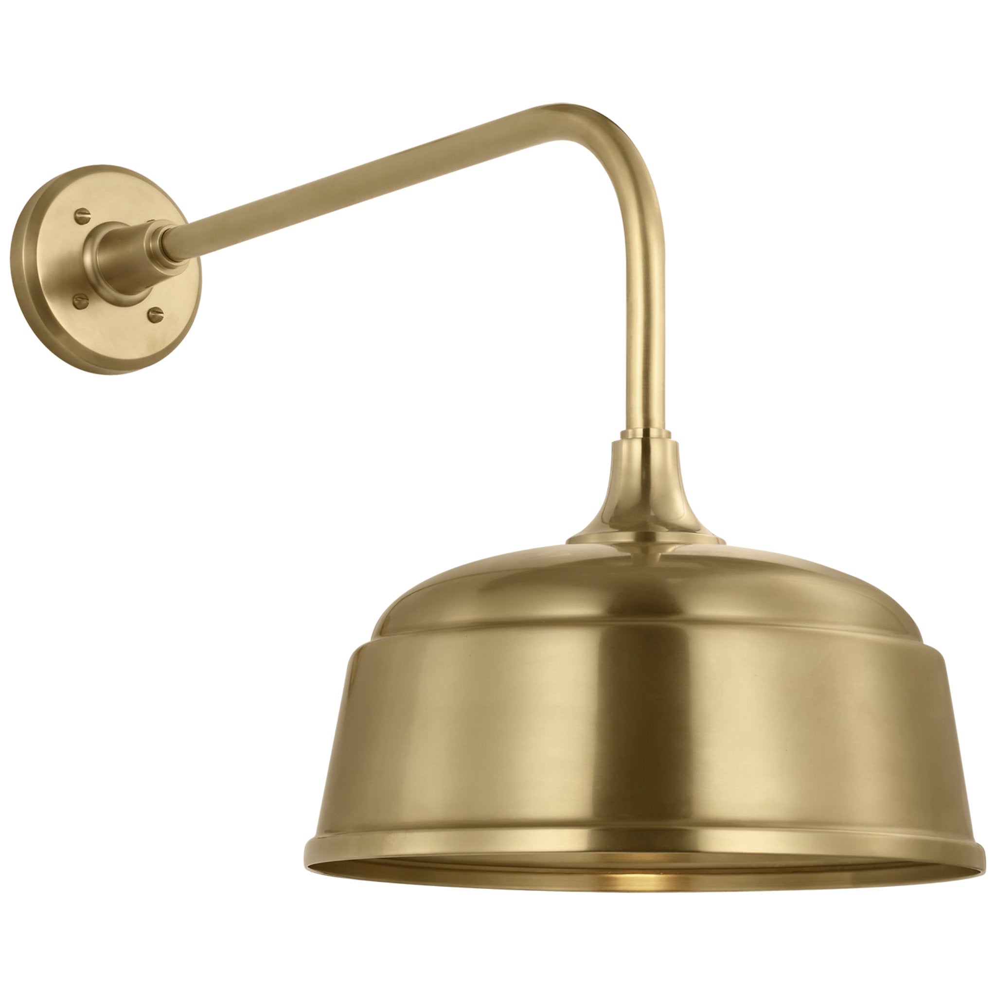 Thomas O'Brien Academy 20" Rex Barn Light in Hand-Rubbed Antique Brass with 12.5" Rockhouse Shade Outdoor Lighting W12.5" x H17"