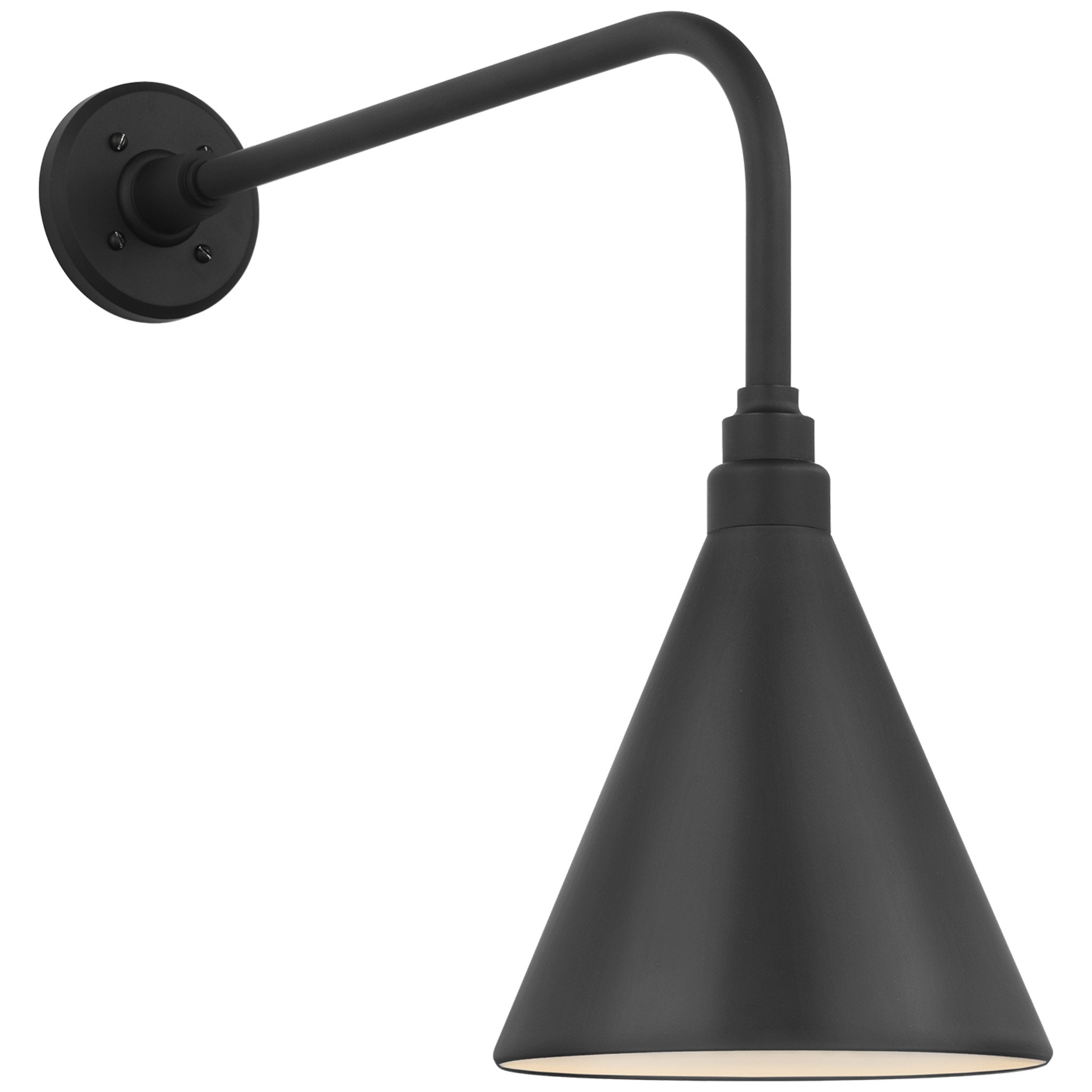 Thomas O'Brien Academy 20" Rex Barn Light in Matte Black with 9" Conical Savannah Shade Outdoor Lighting W9" x H19.75"