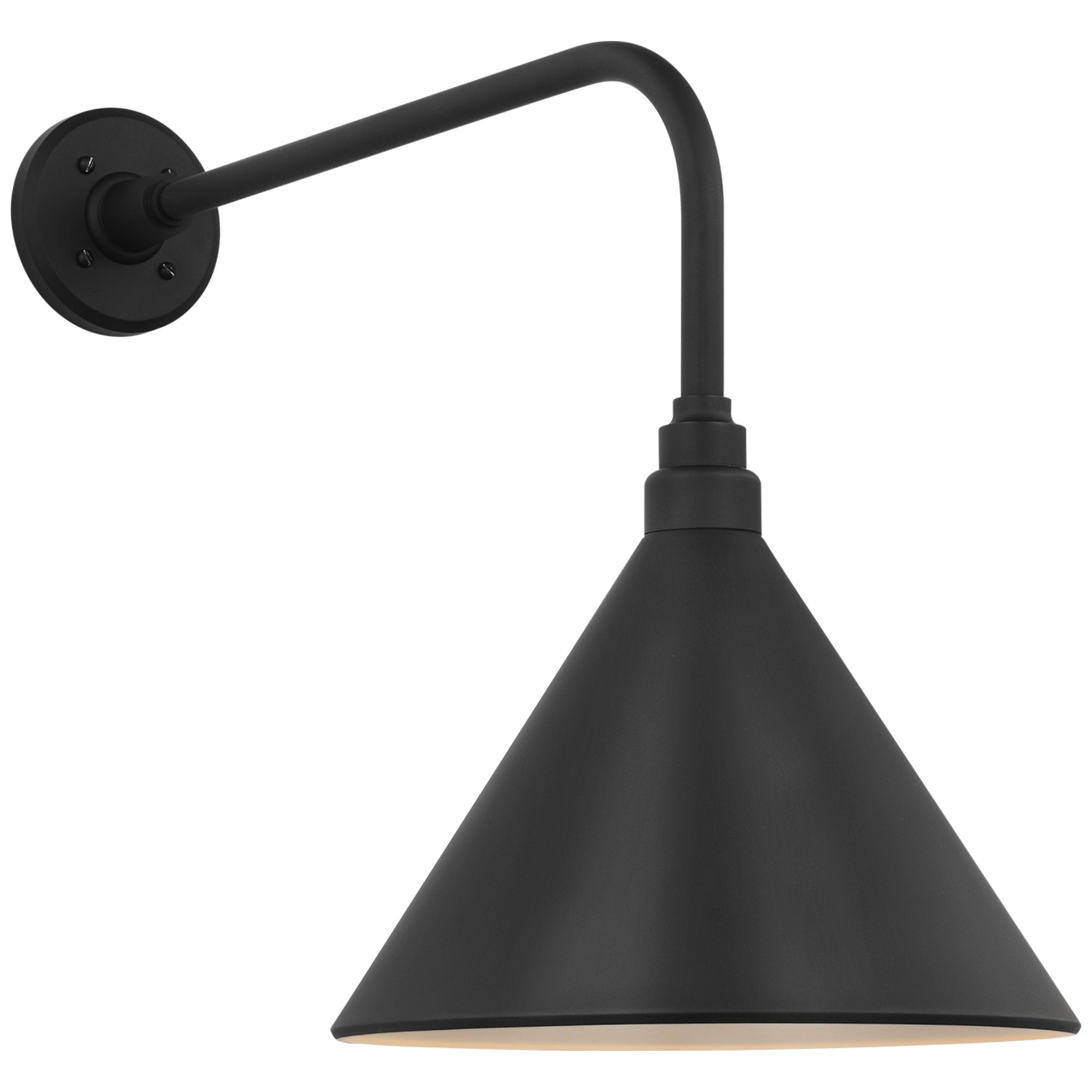 Thomas O'Brien Academy 20" Rex Barn Light in Matte Black with 12.5" Conical Savannah Shade Outdoor Lighting W12.5" x H19.75"