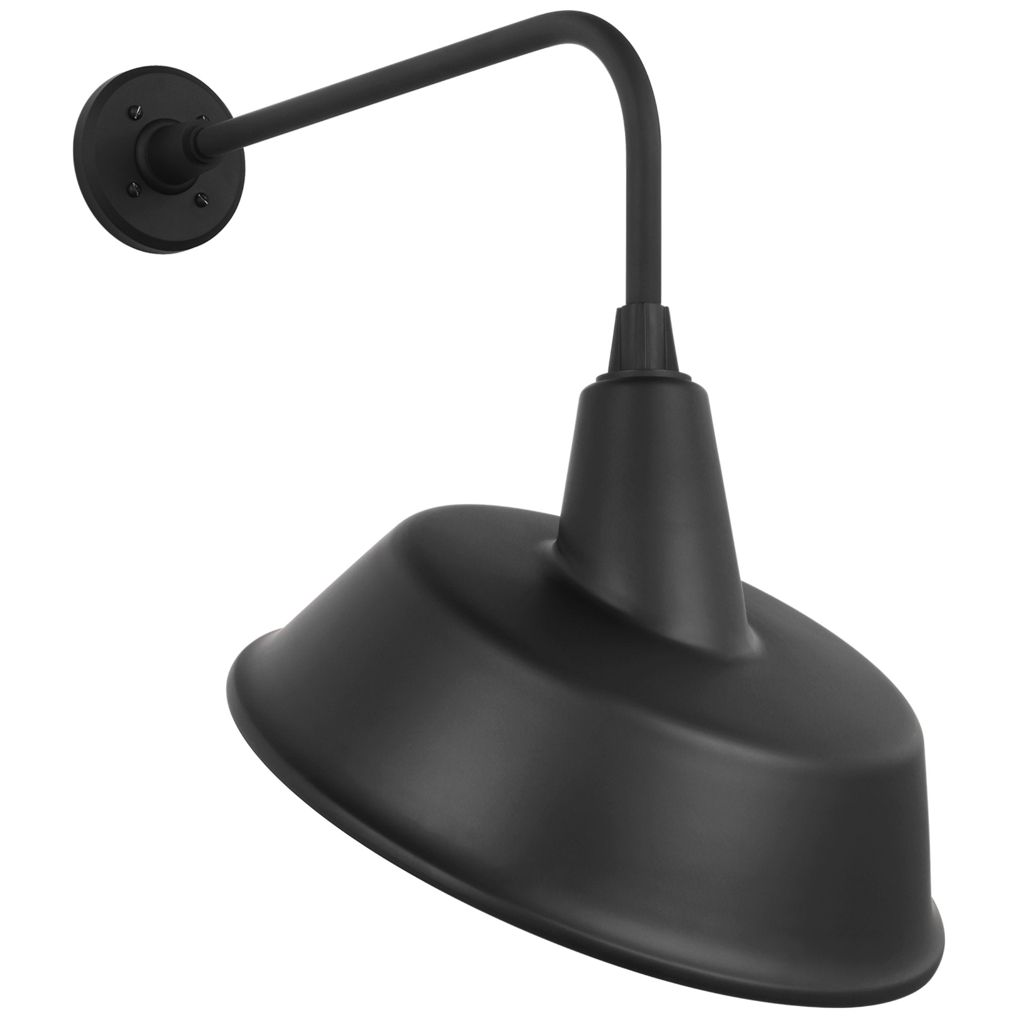 Thomas O'Brien Academy 20" Rex Barn Light in Matte Black with 16" Tilted Bowers Shade Outdoor Lighting W16" x H23.5"