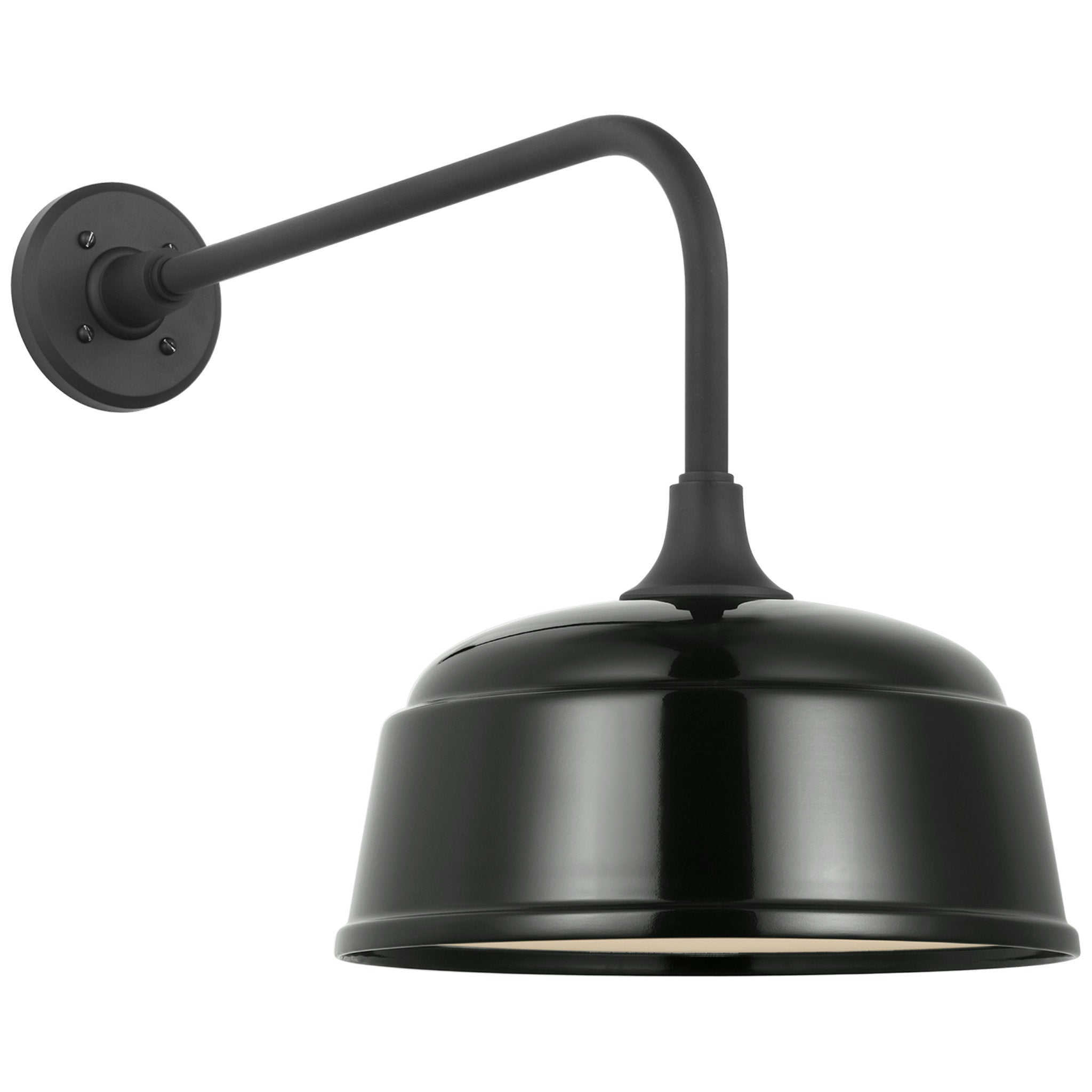 Thomas O'Brien Academy 20" Rex Barn Light in Matte Black with 12.5" Green Rockhouse Shade Outdoor Lighting W12.5" x H17"