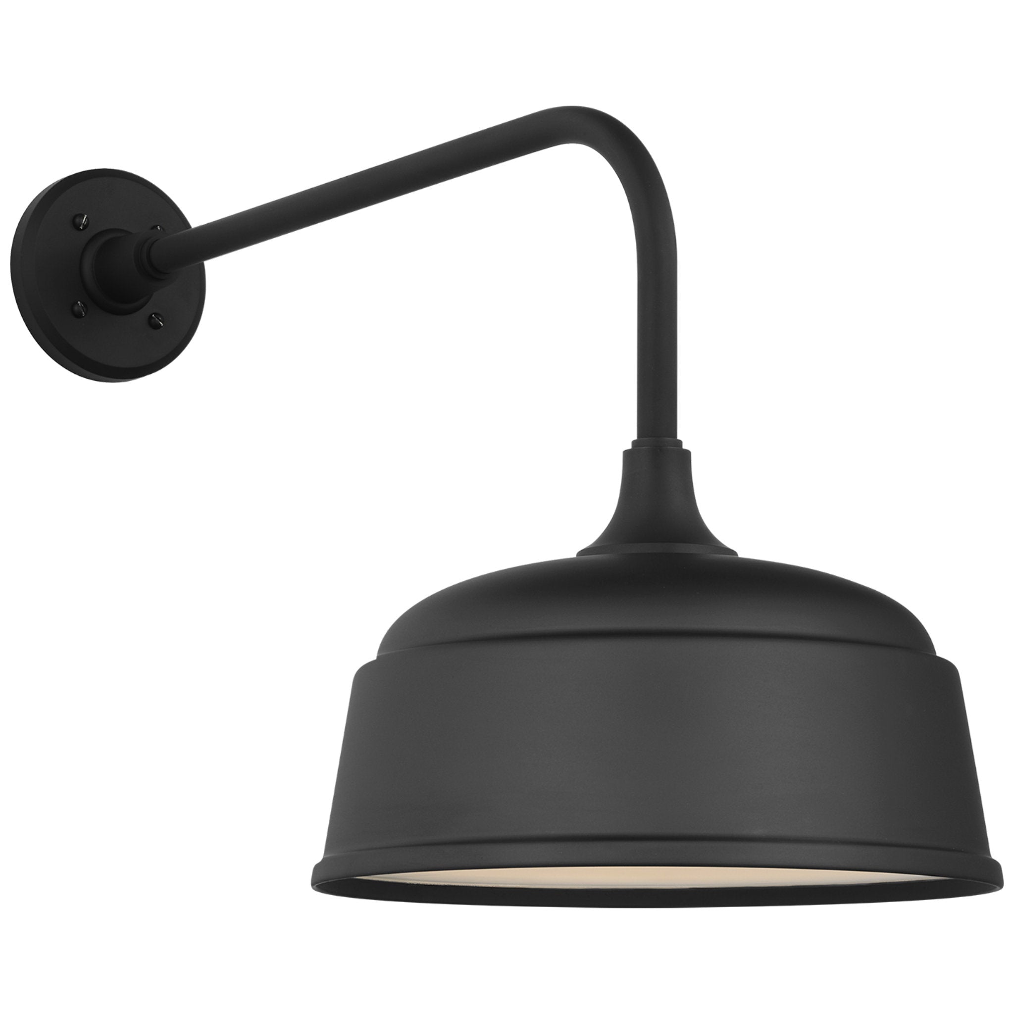 Thomas O'Brien Academy 20" Rex Barn Light in Matte Black with 12.5" Rockhouse Shade Outdoor Lighting W12.5" x H17"