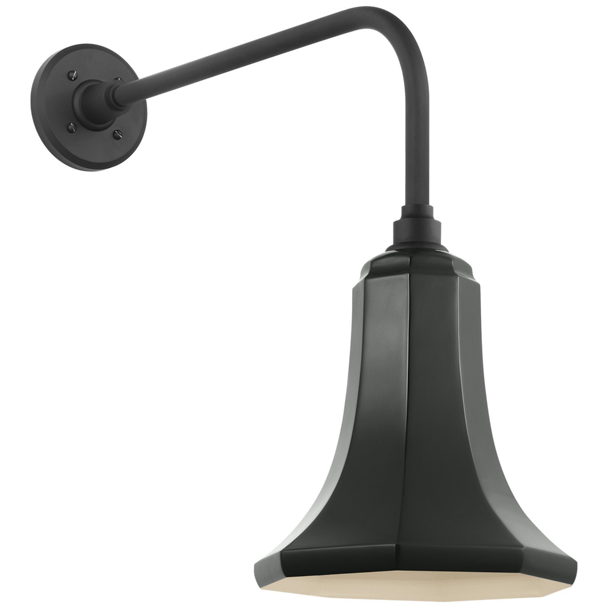 Thomas O'Brien Academy 20" Rex Barn Light in Matte Black with 9.25" Green Savannah Shade Outdoor Lighting W9.25" x H20.75"