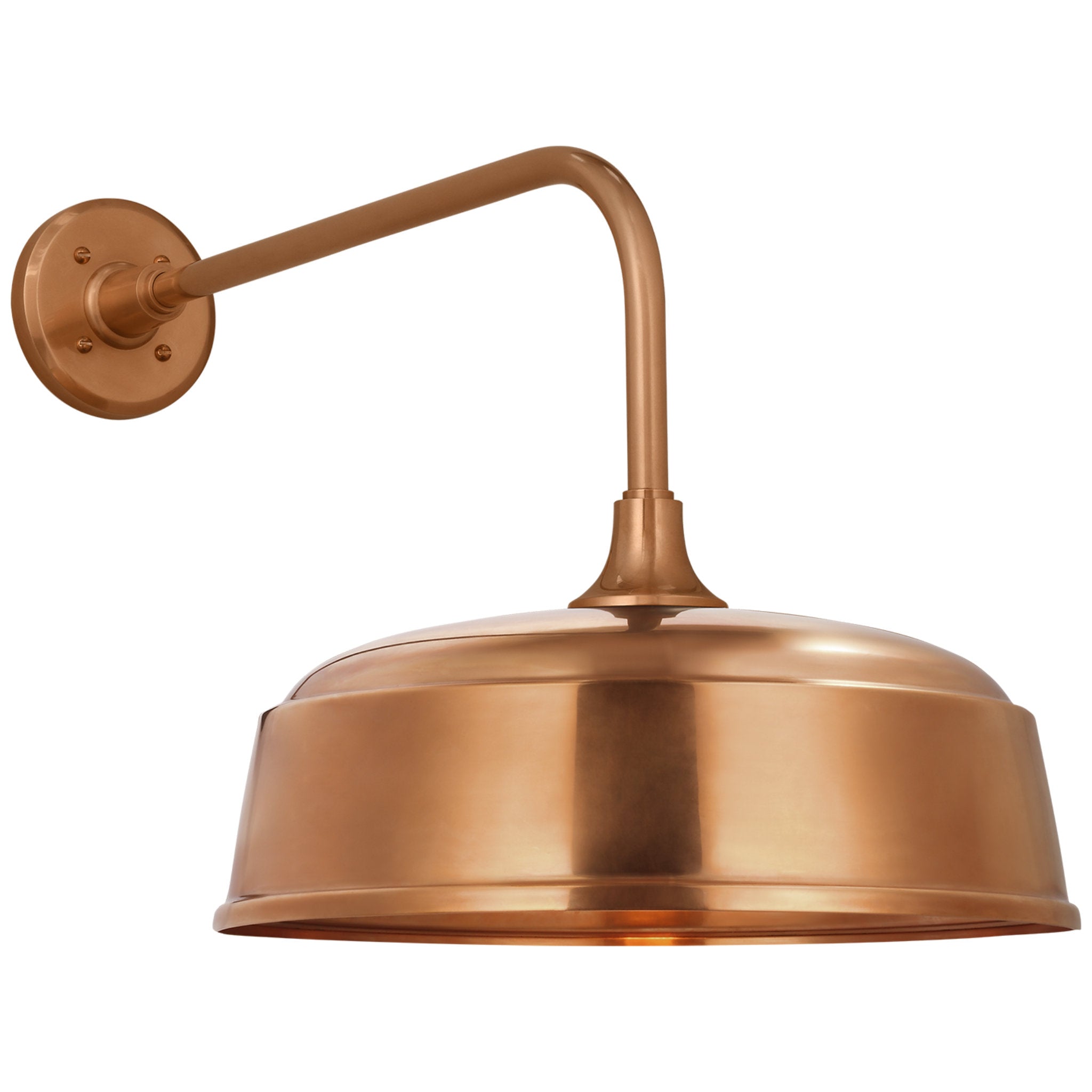 Thomas O'Brien Academy 20" Rex Barn Light in Soft Copper with 16" Rockhouse Shade Outdoor Lighting W16" x H17"