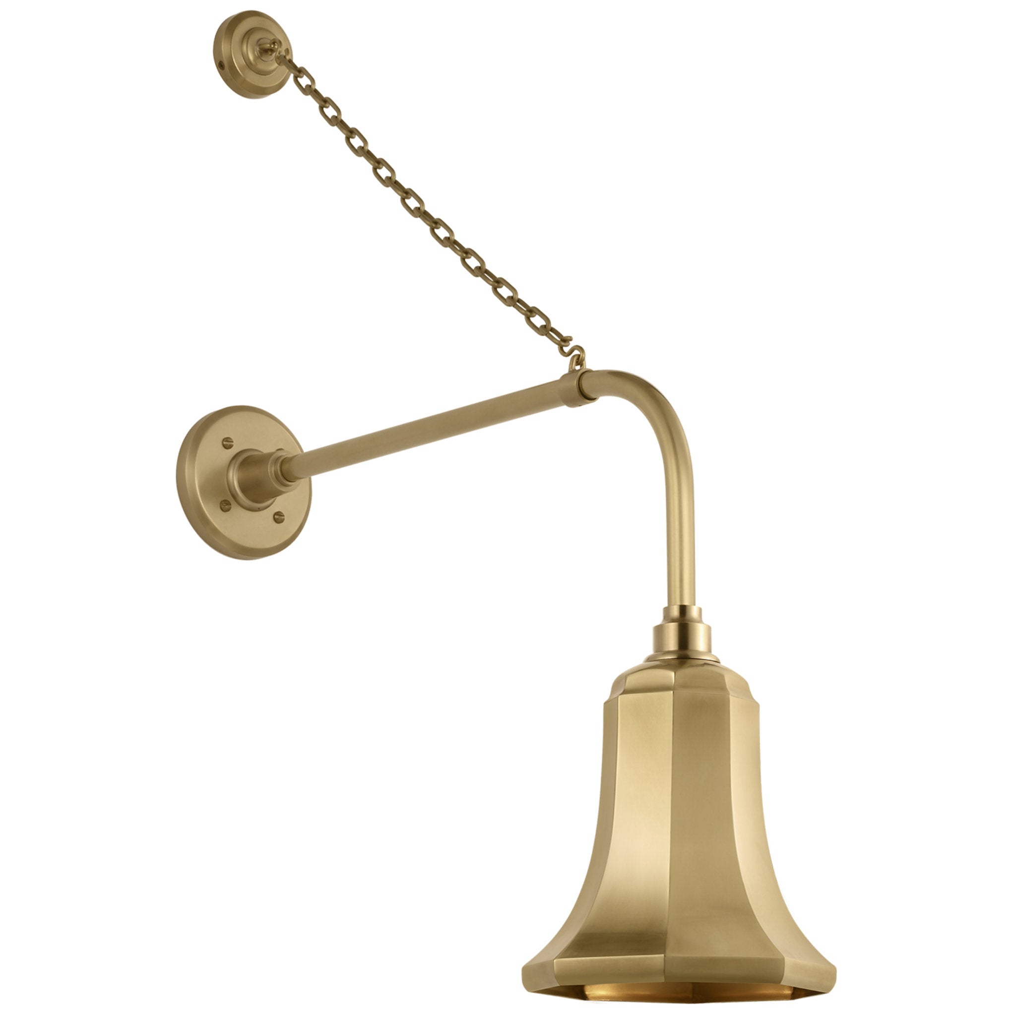 Thomas O'Brien Academy 20" Anchored Rex Barn Light in Hand-Rubbed Antique Brass with 7.5" Savannah Shade Outdoor Lighting W7.5" x H31.75"