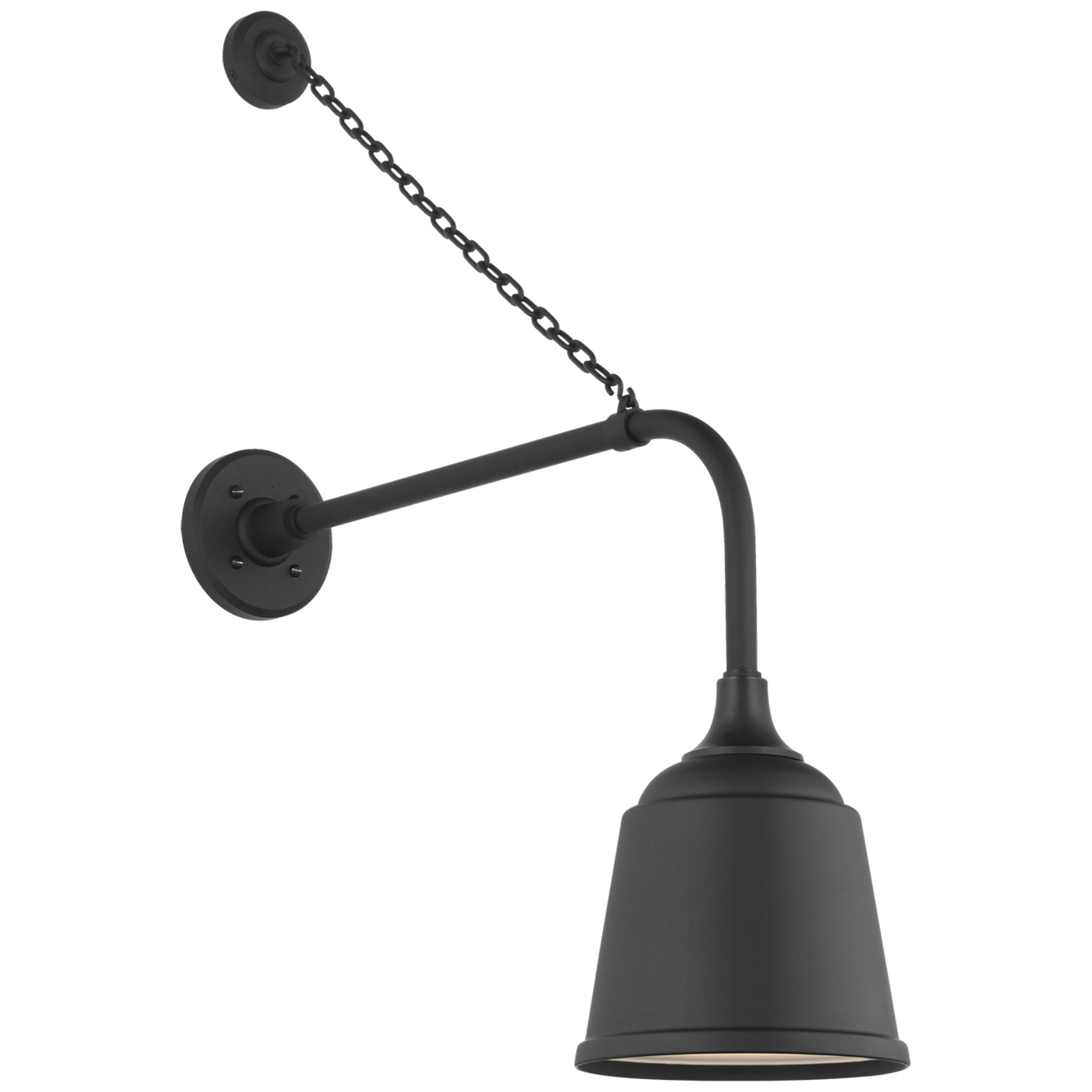 Thomas O'Brien Academy 20" Anchored Rex Barn Light in Matte Black with 8" Rockhouse Shade Outdoor Lighting W8" x H31.5"