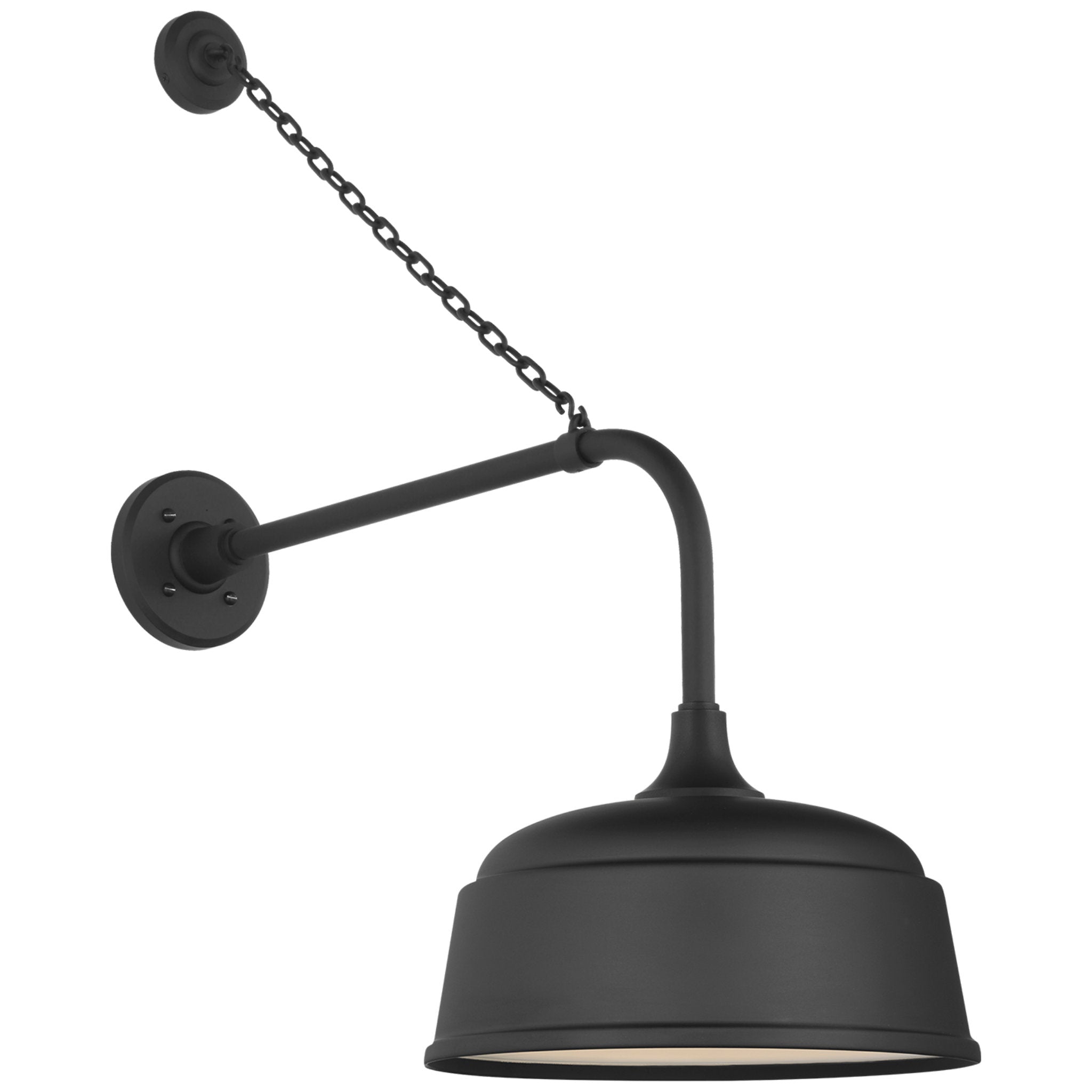 Thomas O'Brien Academy 20" Anchored Rex Barn Light in Matte Black with 12.5" Rockhouse Shade Outdoor Lighting W12.5" x H30"