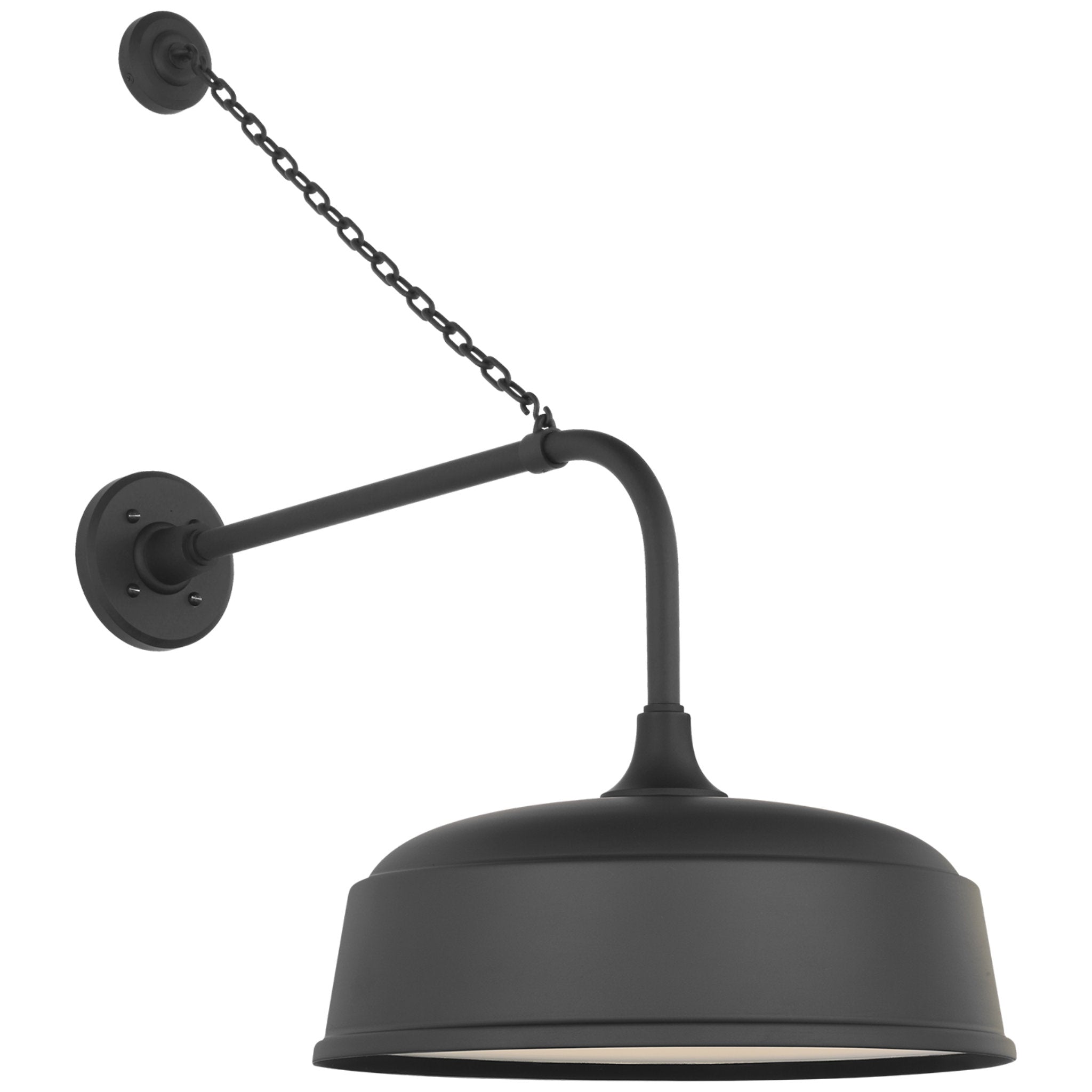 Thomas O'Brien Academy 20" Anchored Rex Barn Light in Matte Black with 16" Rockhouse Shade Outdoor Lighting W16" x H30"