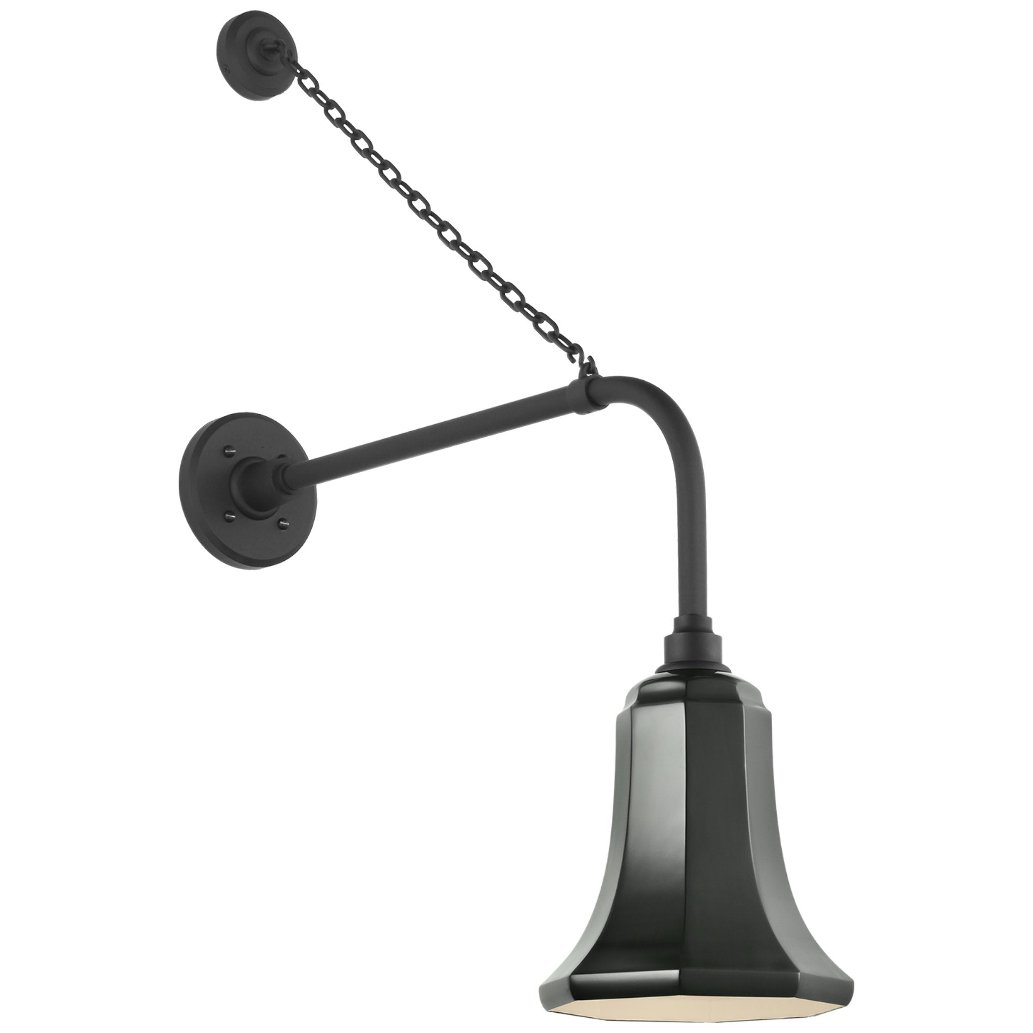 Thomas O'Brien Academy 20" Anchored Rex Barn Light in Matte Black with 7.5" Green Savannah Shade Outdoor Lighting W7.5" x H31.75"
