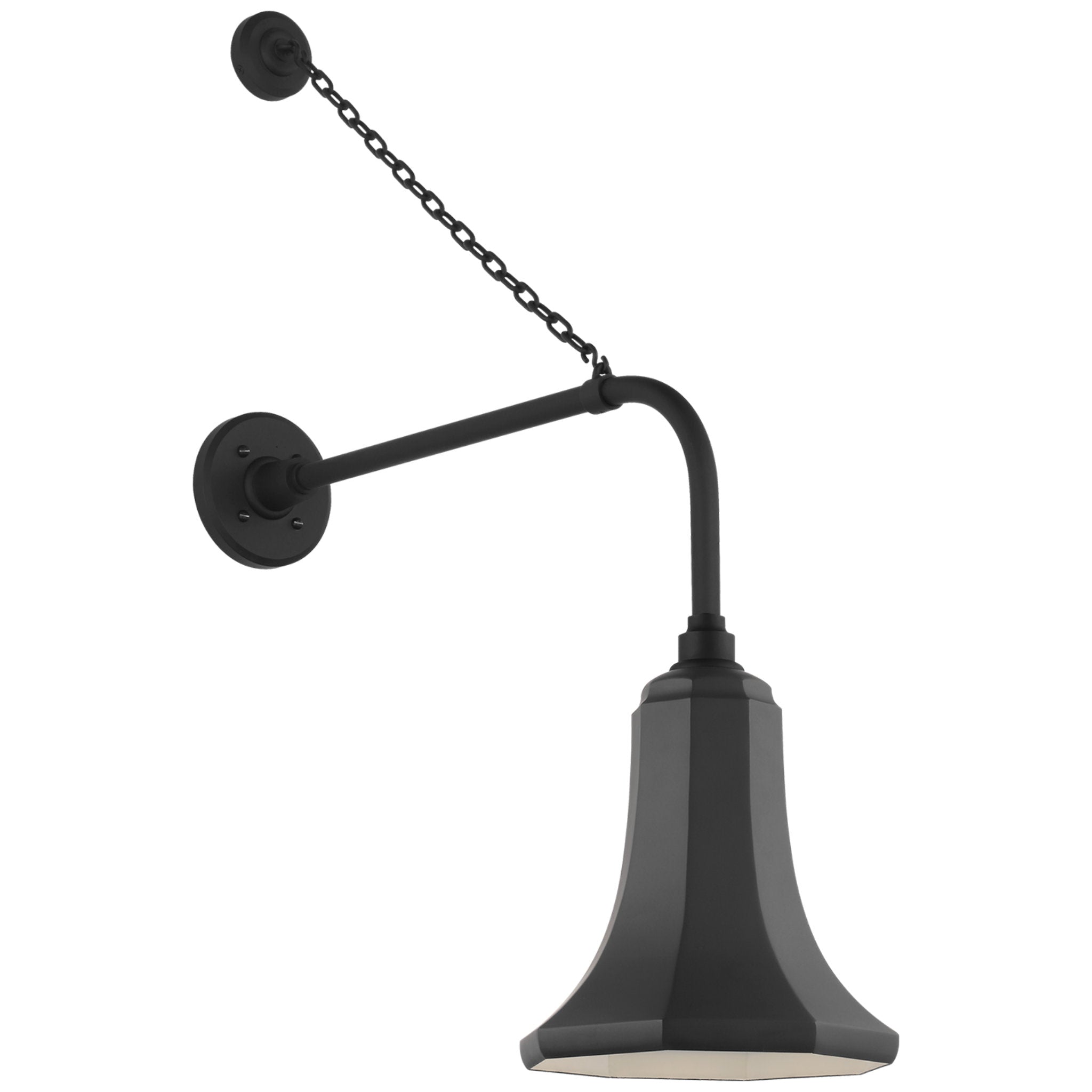 Thomas O'Brien Academy 20" Anchored Rex Barn Light in Matte Black with 9.25" Savannah Shade Outdoor Lighting W9.25" x H33.75"