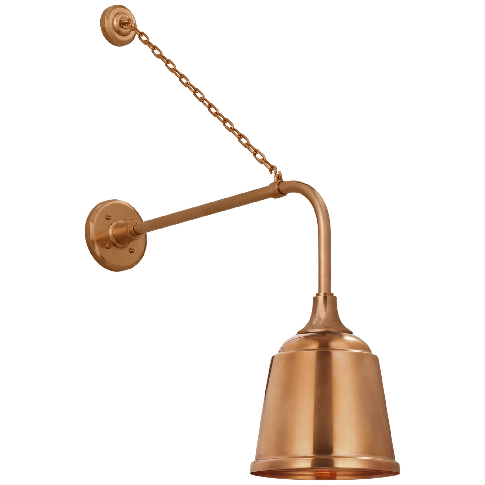 Thomas O'Brien Academy 20" Anchored Rex Barn Light in Soft Copper with 8" Rockhouse Shade Outdoor Lighting W8" x H31.5"