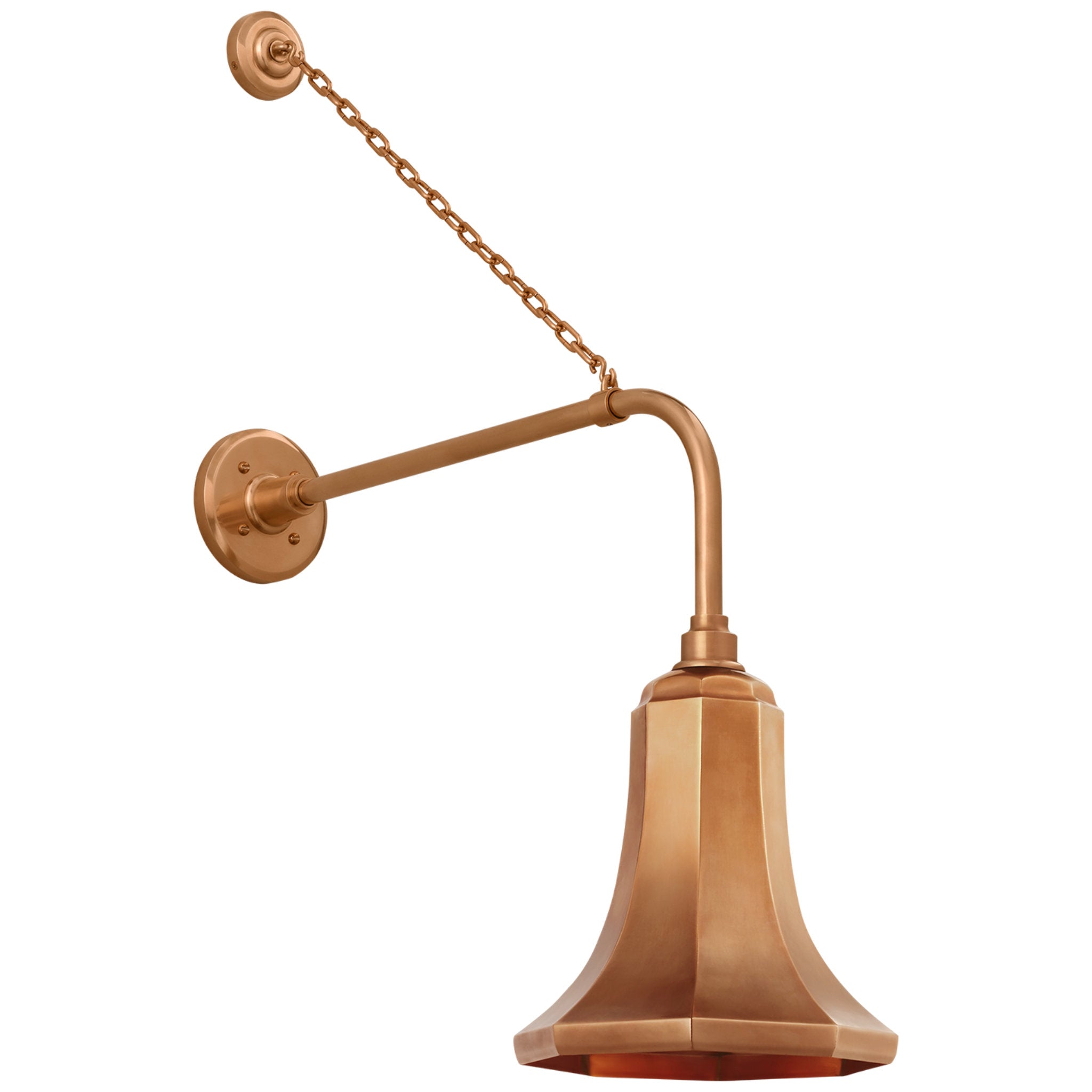 Thomas O'Brien Academy 20" Anchored Rex Barn Light in Soft Copper with 9.25" Savannah Shade Outdoor Lighting W9.25" x H33.75"
