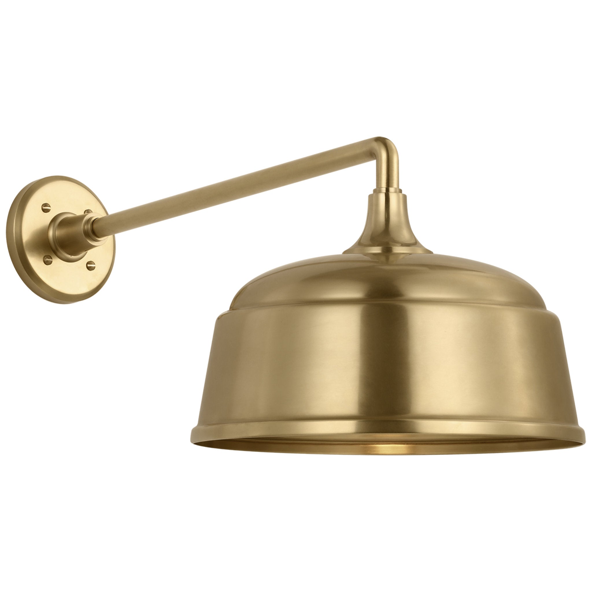 Thomas O'Brien Academy 17.5" Mack Barn Light in Hand-Rubbed Antique Brass with 12.5" Rockhouse Shade Outdoor Lighting W12.5" x H12"