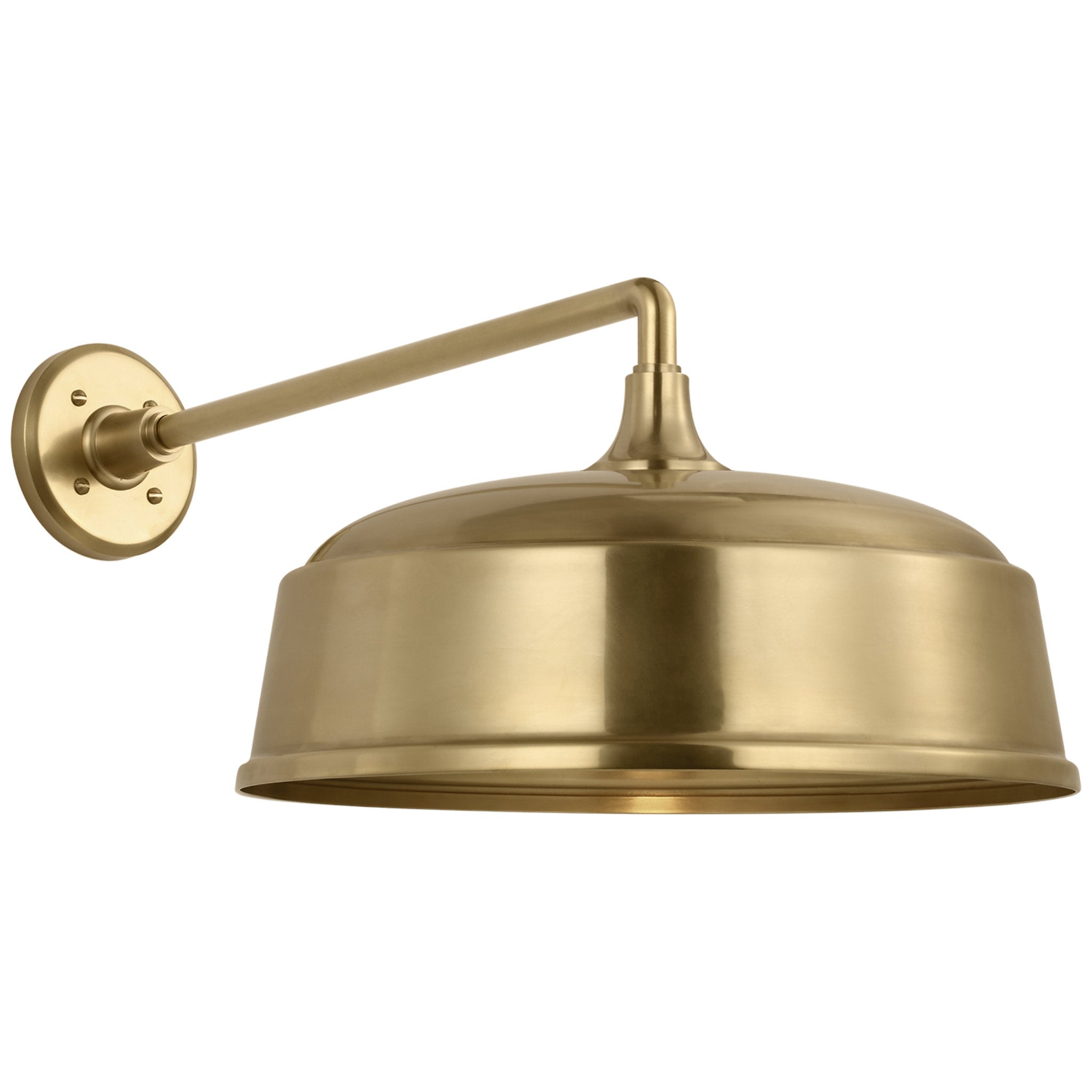 Thomas O'Brien Academy 17.5" Mack Barn Light in Hand-Rubbed Antique Brass with 16" Rockhouse Shade Outdoor Lighting W16" x H12"