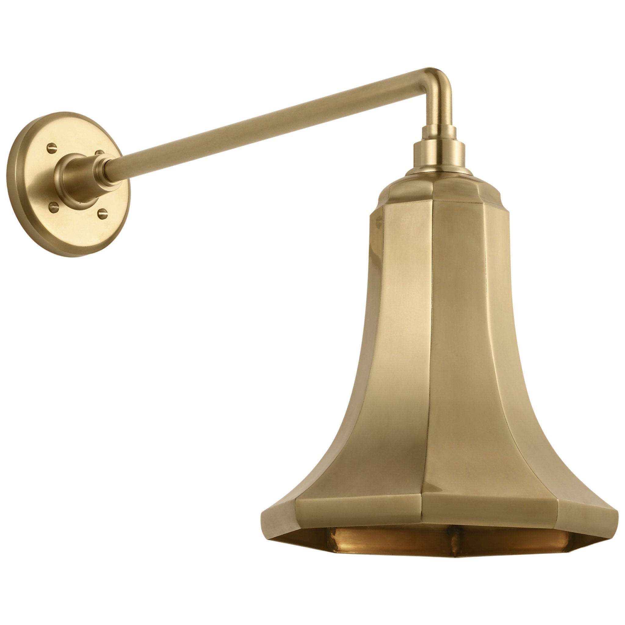 Thomas O'Brien Academy 17.5" Mack Barn Light in Hand-Rubbed Antique Brass with 9.25" Savannah Shade Outdoor Lighting W9.25" x H15.5"