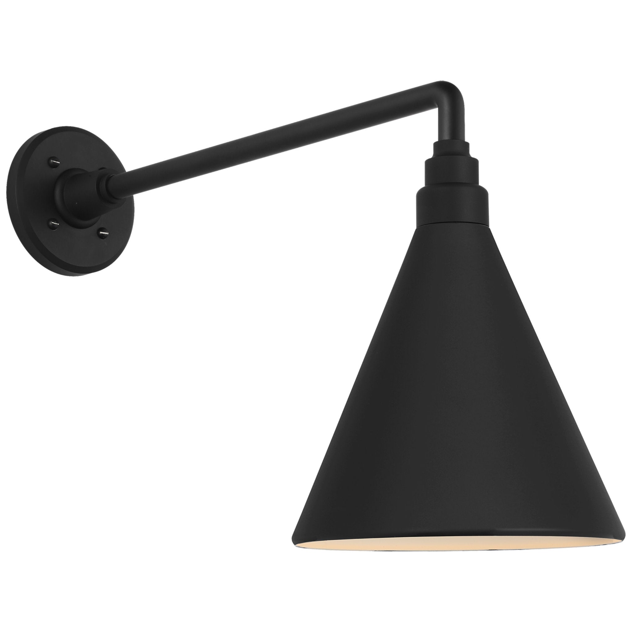 Thomas O'Brien Academy 17.5" Mack Barn Light in Matte Black with 9" Conical Savannah Shade Outdoor Lighting W9" x H14.5"