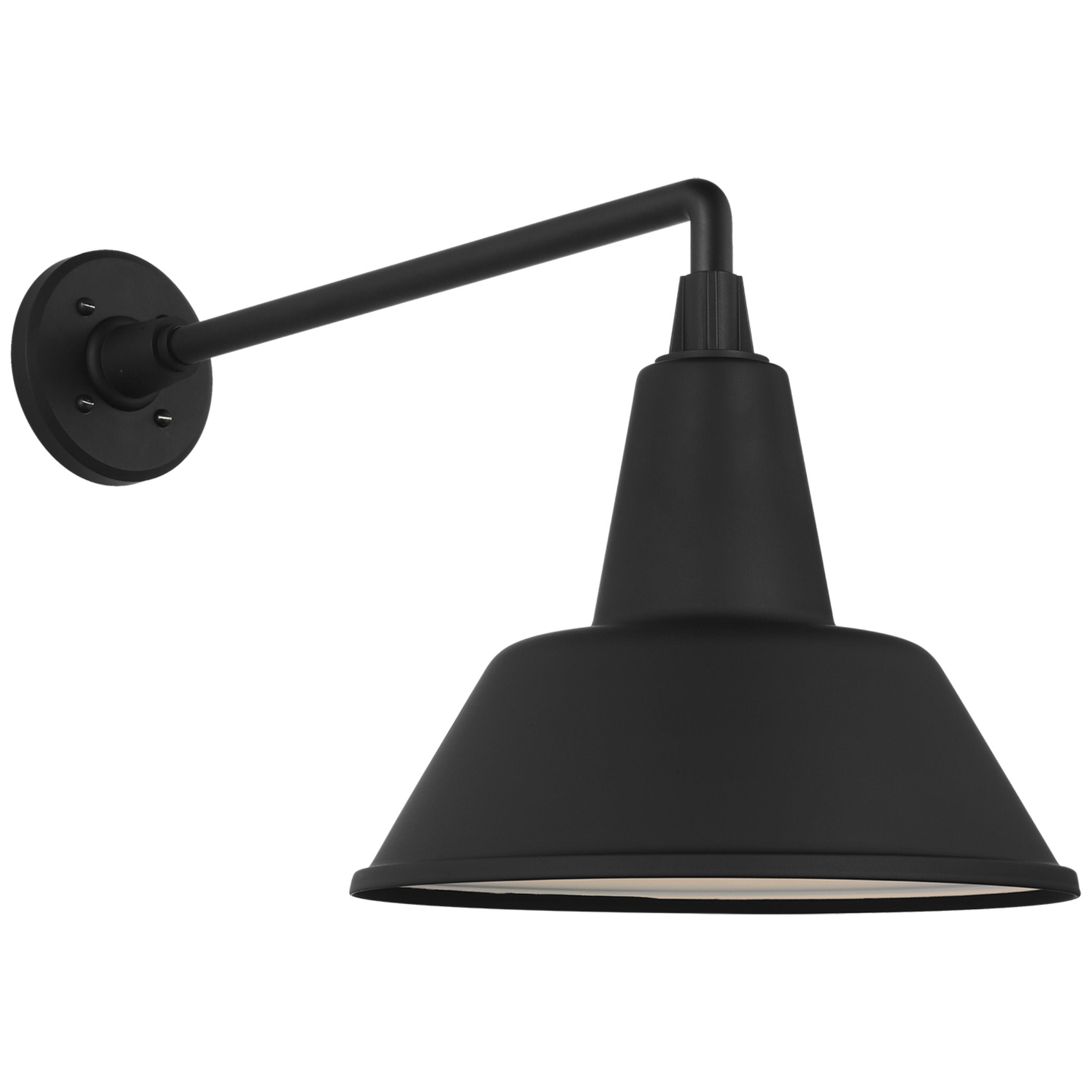 Thomas O'Brien Academy 17.5" Mack Barn Light in Matte Black with 12.5" Bowers Shade Outdoor Lighting W12.5" x H14.5"