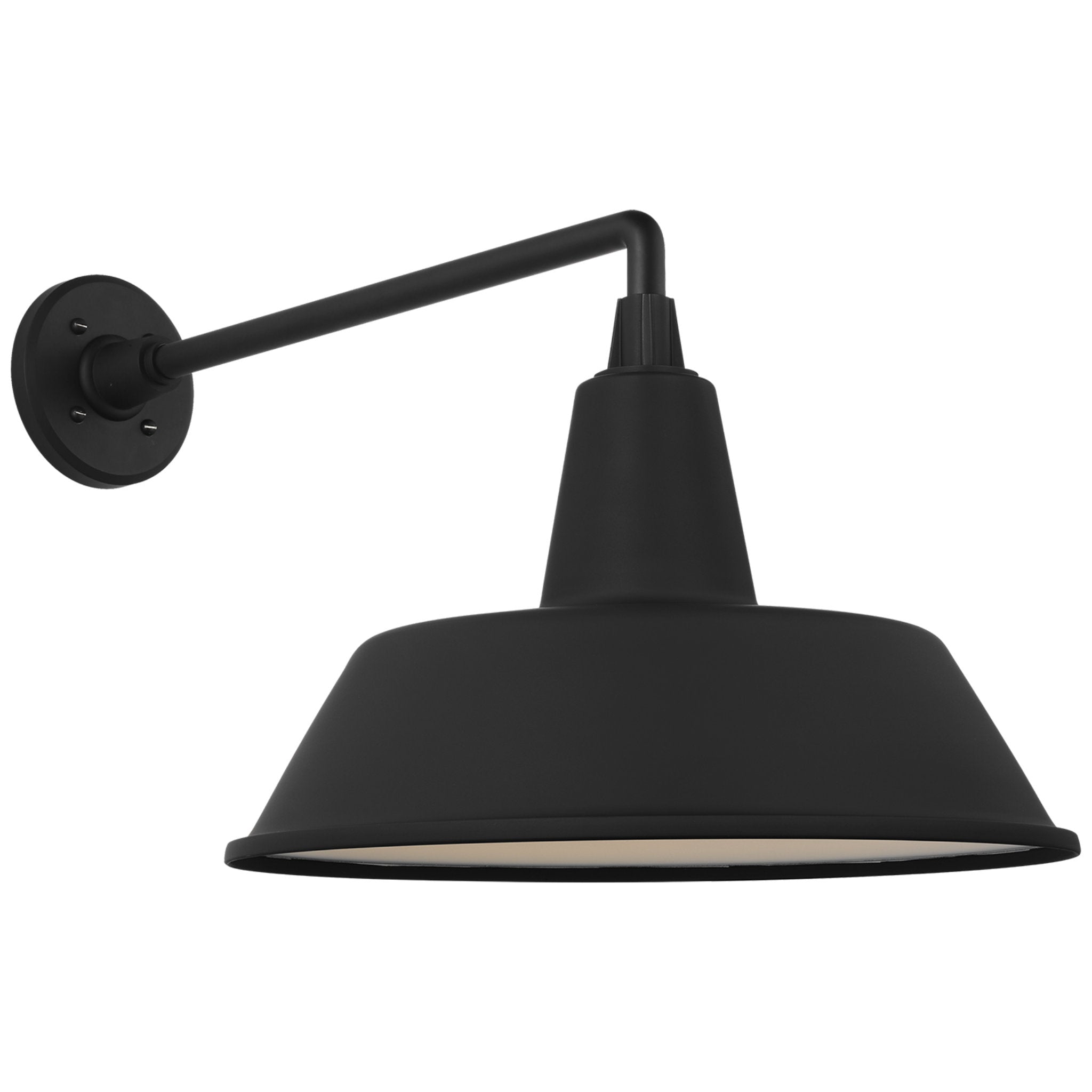 Thomas O'Brien Academy 17.5" Mack Barn Light in Matte Black with 16" Bowers Shade Outdoor Lighting W16" x H14.5"
