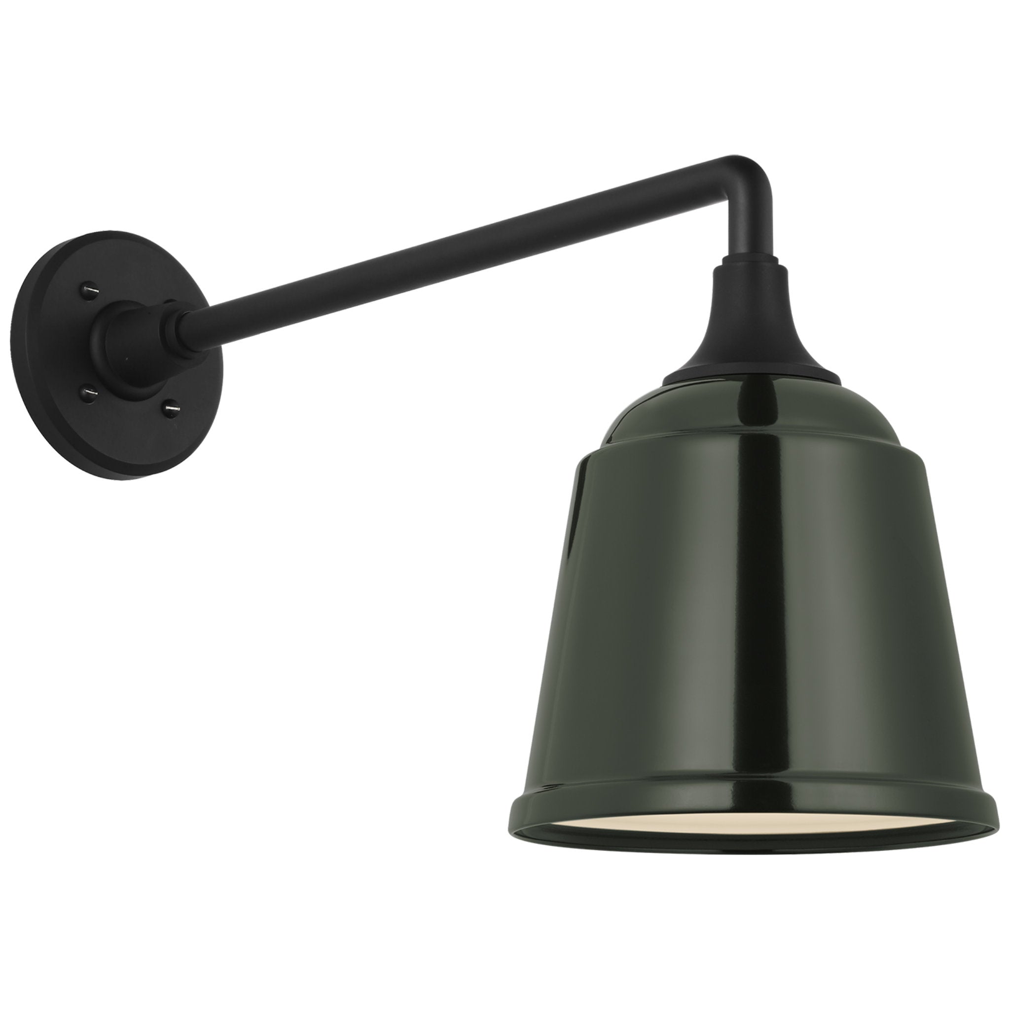 Thomas O'Brien Academy 17.5" Mack Barn Light in Matte Black with 8" Green Rockhouse Shade Outdoor Lighting W8" x H13.25"