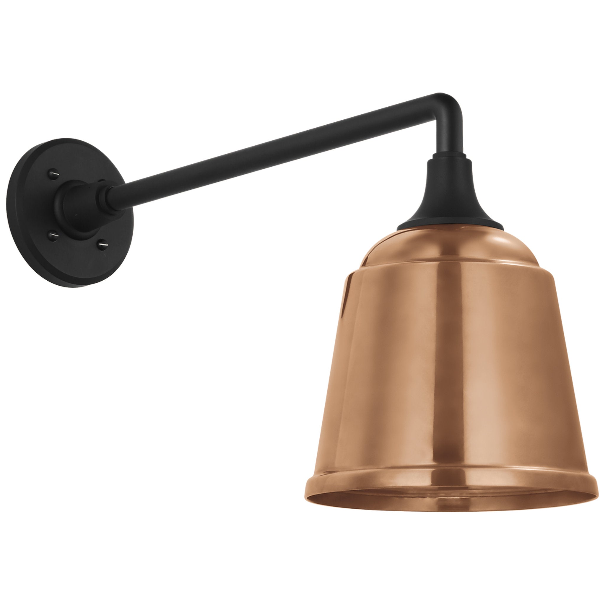 Thomas O'Brien Academy 17.5" Mack Barn Light in Matte Black with 8" Soft Copper Rockhouse Shade Outdoor Lighting W8" x H13.25"