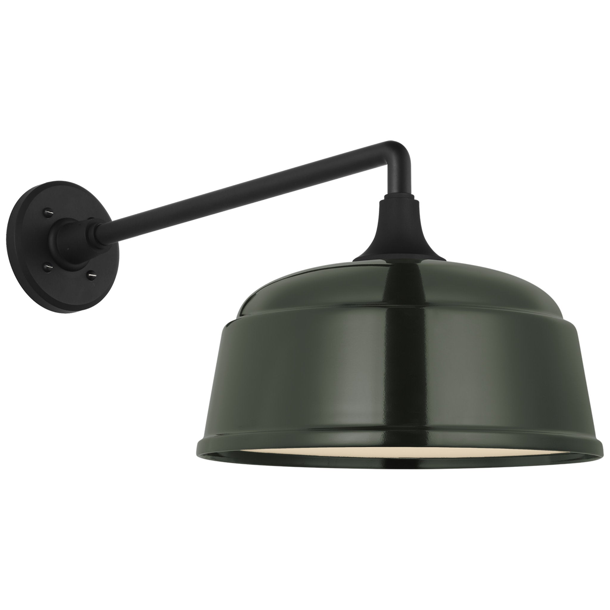 Thomas O'Brien Academy 17.5" Mack Barn Light in Matte Black with 12.5" Green Rockhouse Shade Outdoor Lighting W12.5" x H12"