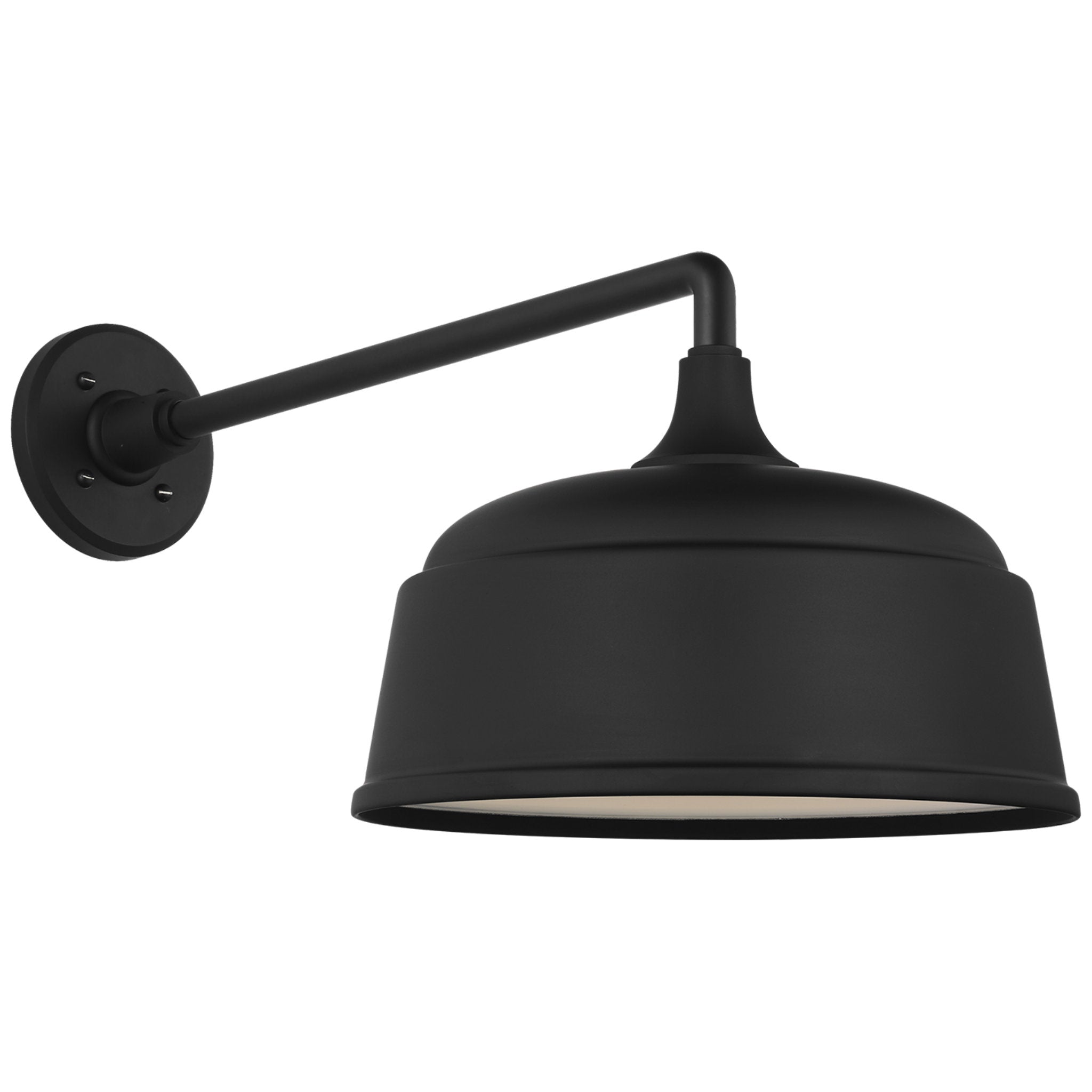 Thomas O'Brien Academy 17.5" Mack Barn Light in Matte Black with 12.5" Rockhouse Shade Outdoor Lighting W12.5" x H12"