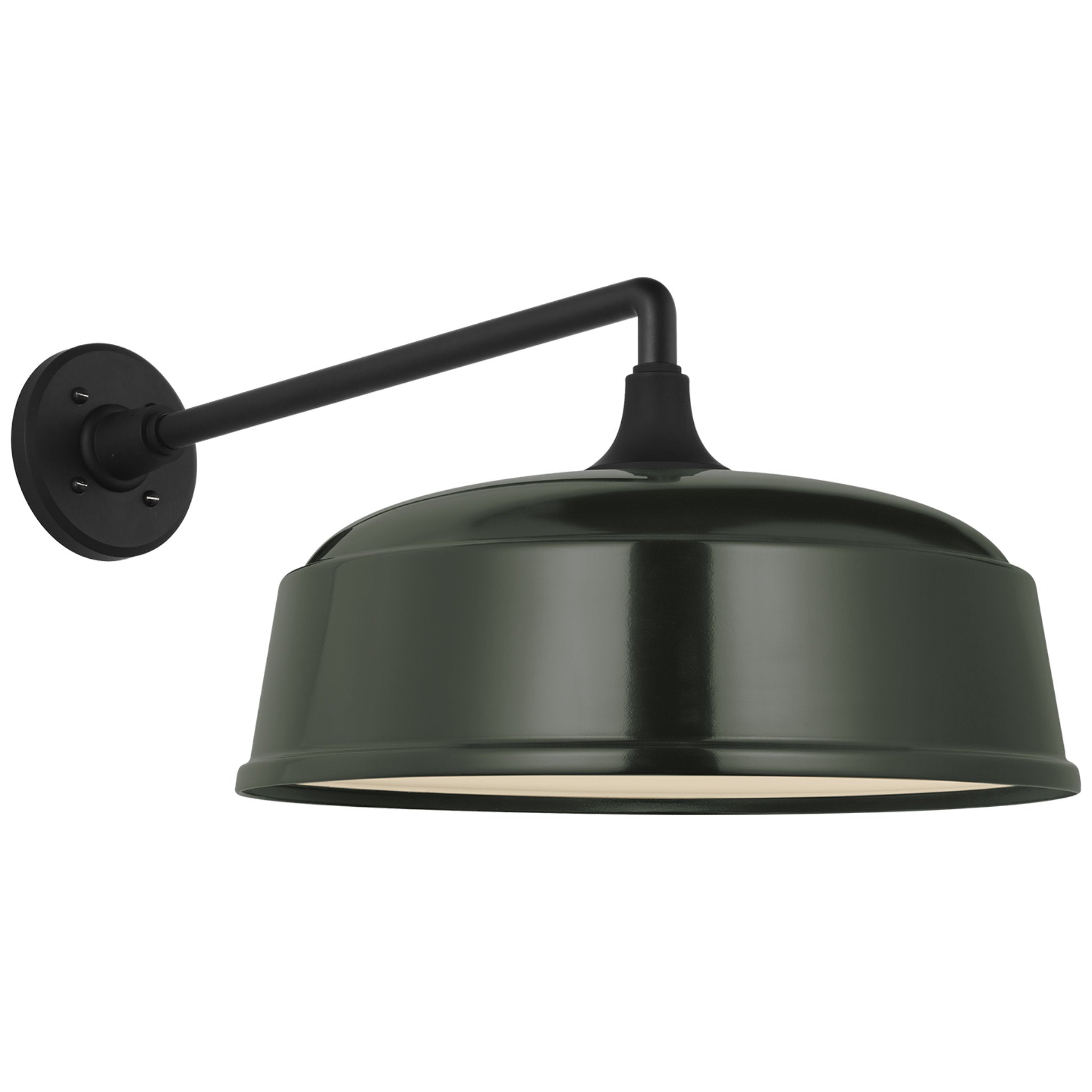 Thomas O'Brien Academy 17.5" Mack Barn Light in Matte Black with 16" Green Rockhouse Shade Outdoor Lighting W16" x H12"