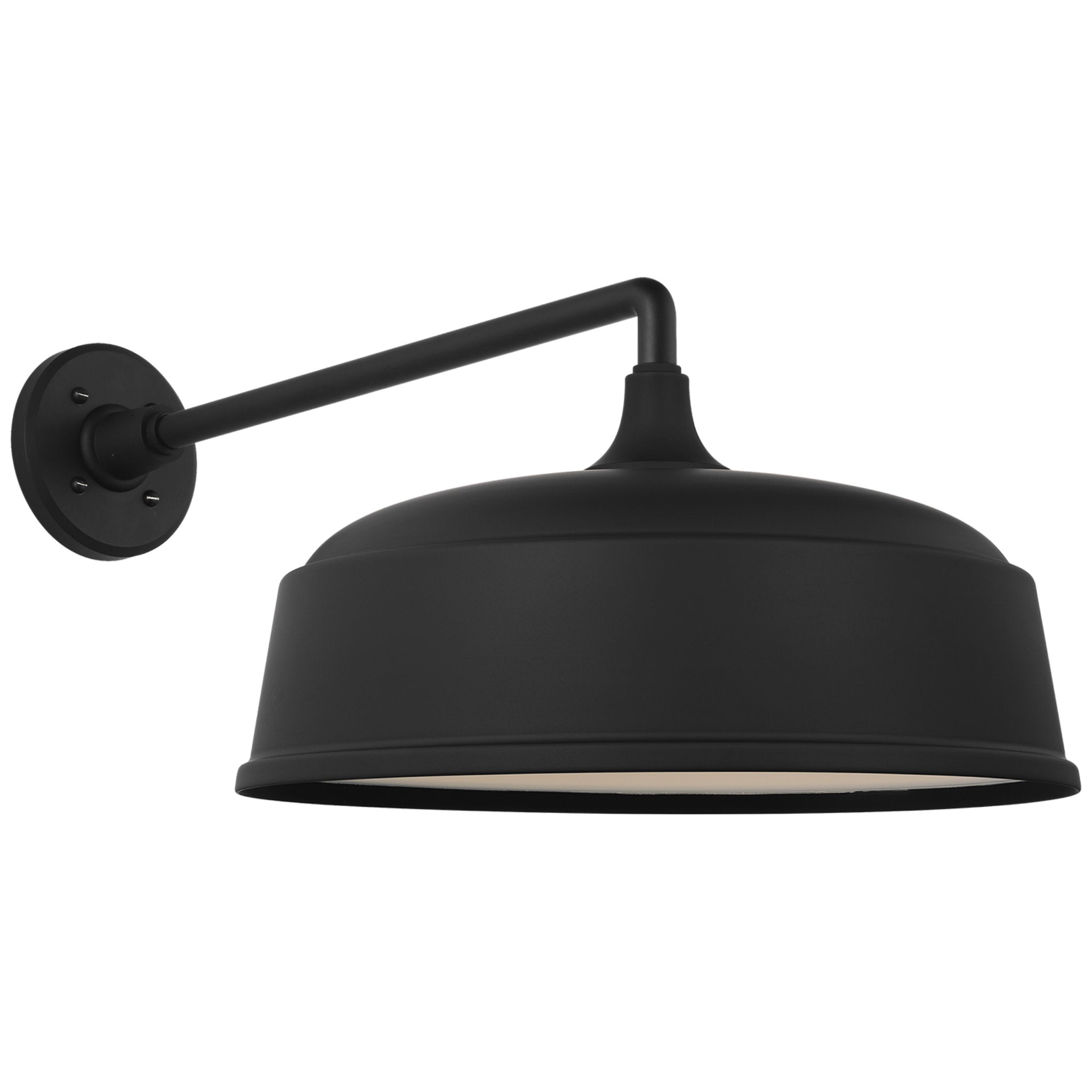 Thomas O'Brien Academy 17.5" Mack Barn Light in Matte Black with 16" Rockhouse Shade Outdoor Lighting W16" x H12"