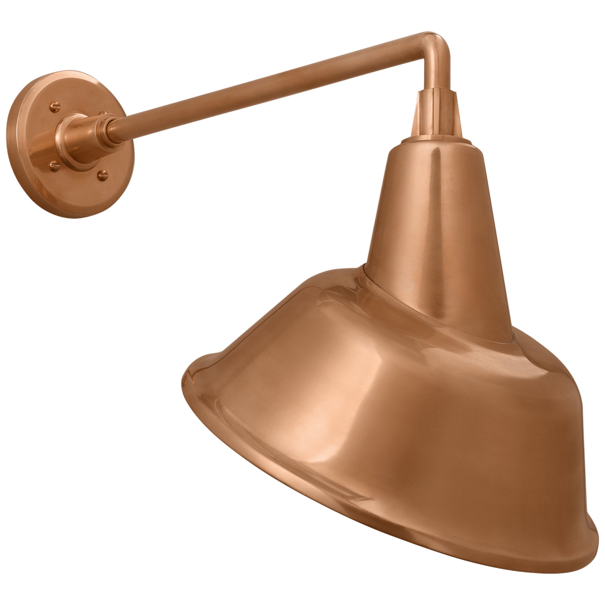 Thomas O'Brien Academy 17.5" Mack Barn Light in Soft Copper with 12.5" Tilted Bowers Shade Outdoor Lighting W12.5" x H17.5"