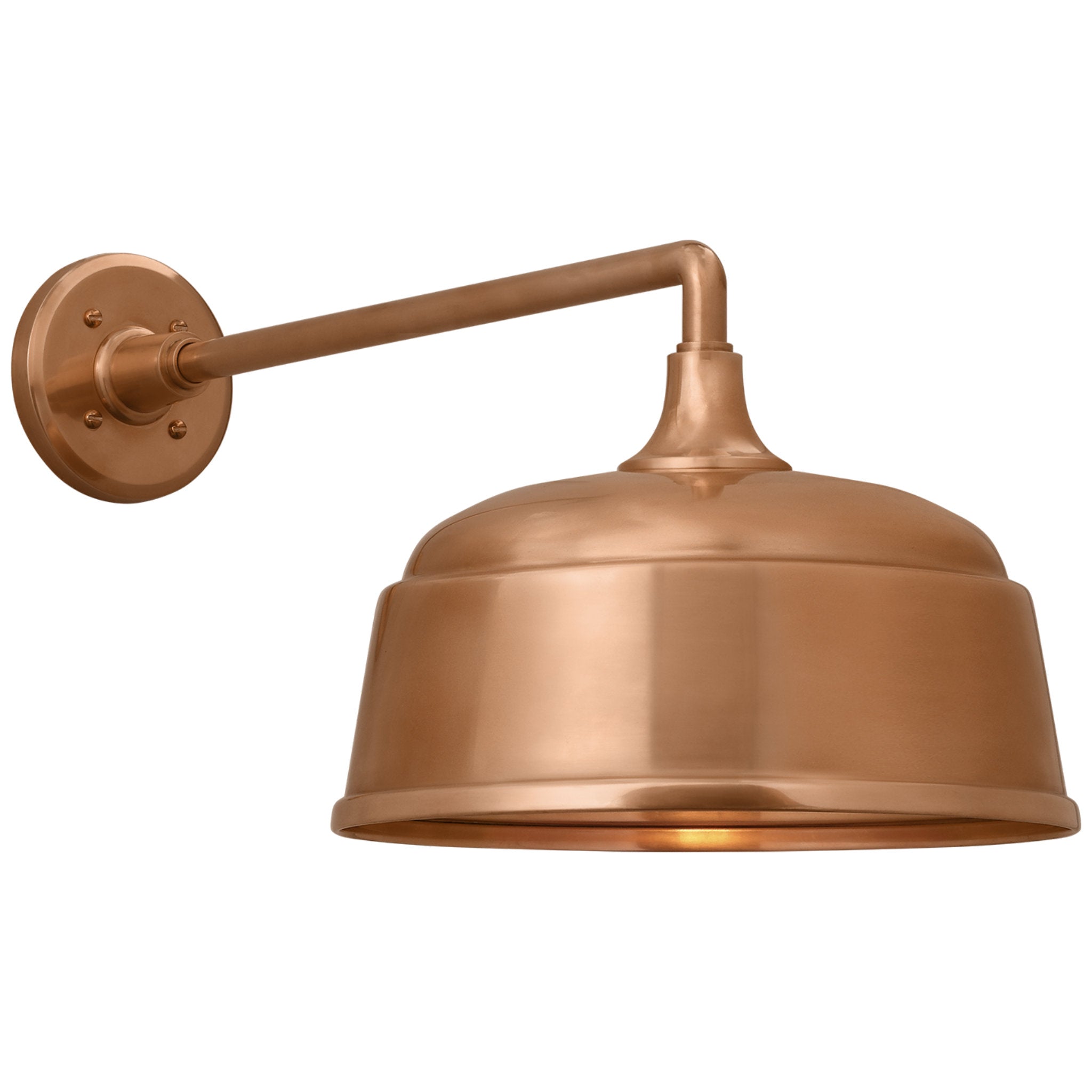 Thomas O'Brien Academy 17.5" Mack Barn Light in Soft Copper with 12.5" Rockhouse Shade Outdoor Lighting W12.5" x H12"