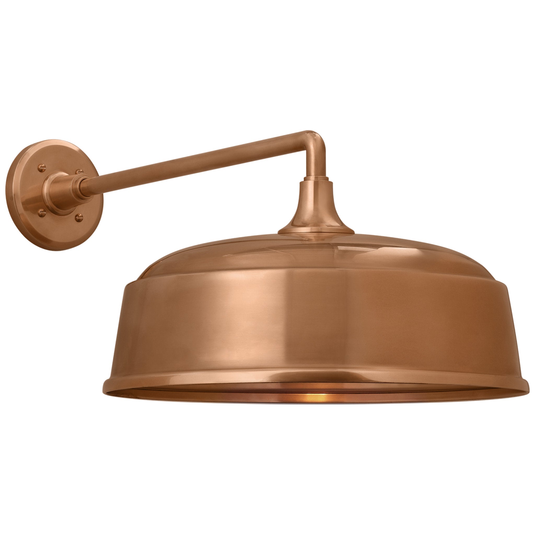 Thomas O'Brien Academy 17.5" Mack Barn Light in Soft Copper with 16" Rockhouse Shade Outdoor Lighting W16" x H12"